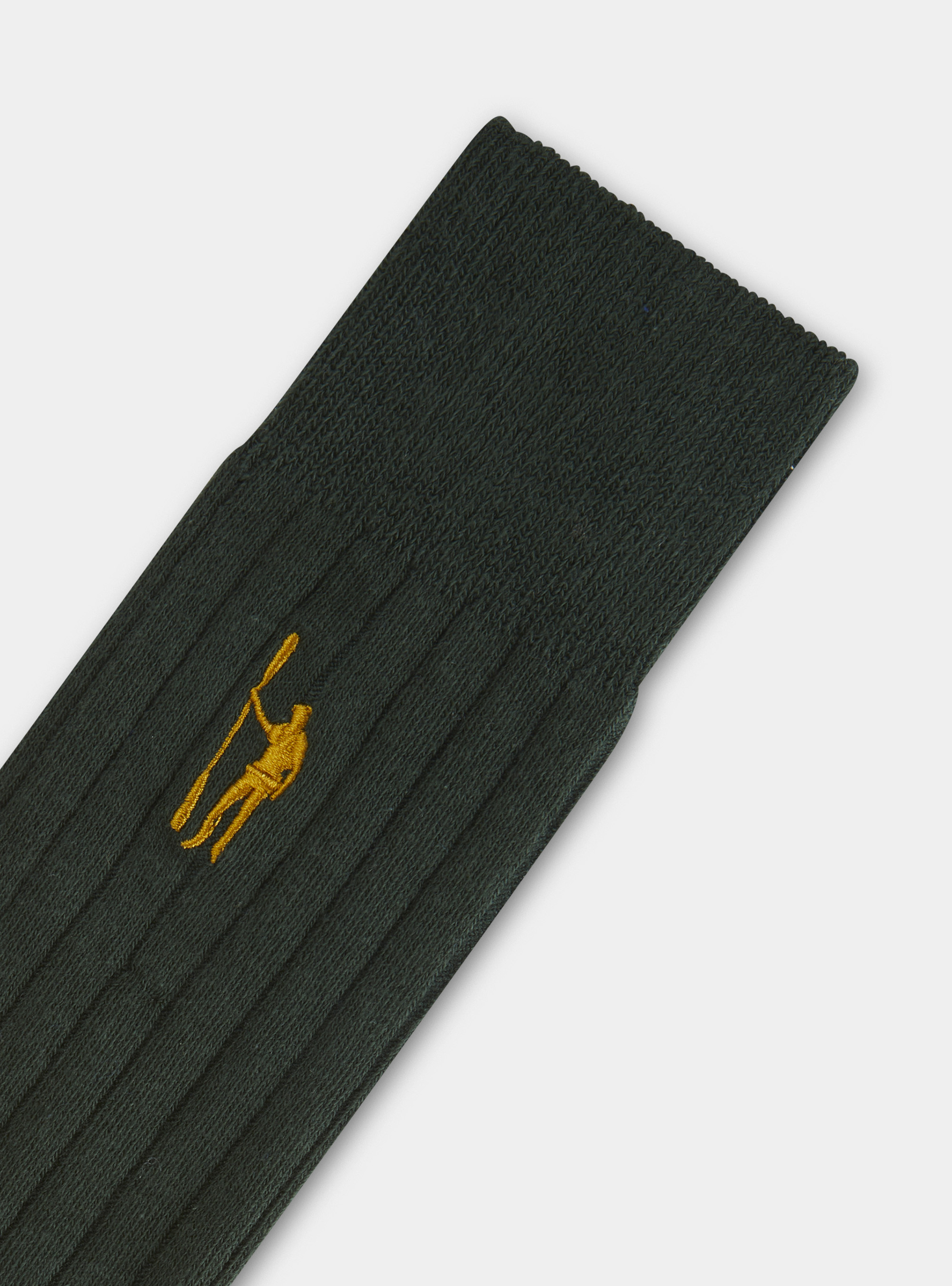 Calze in misto cotone a coste, VERDE