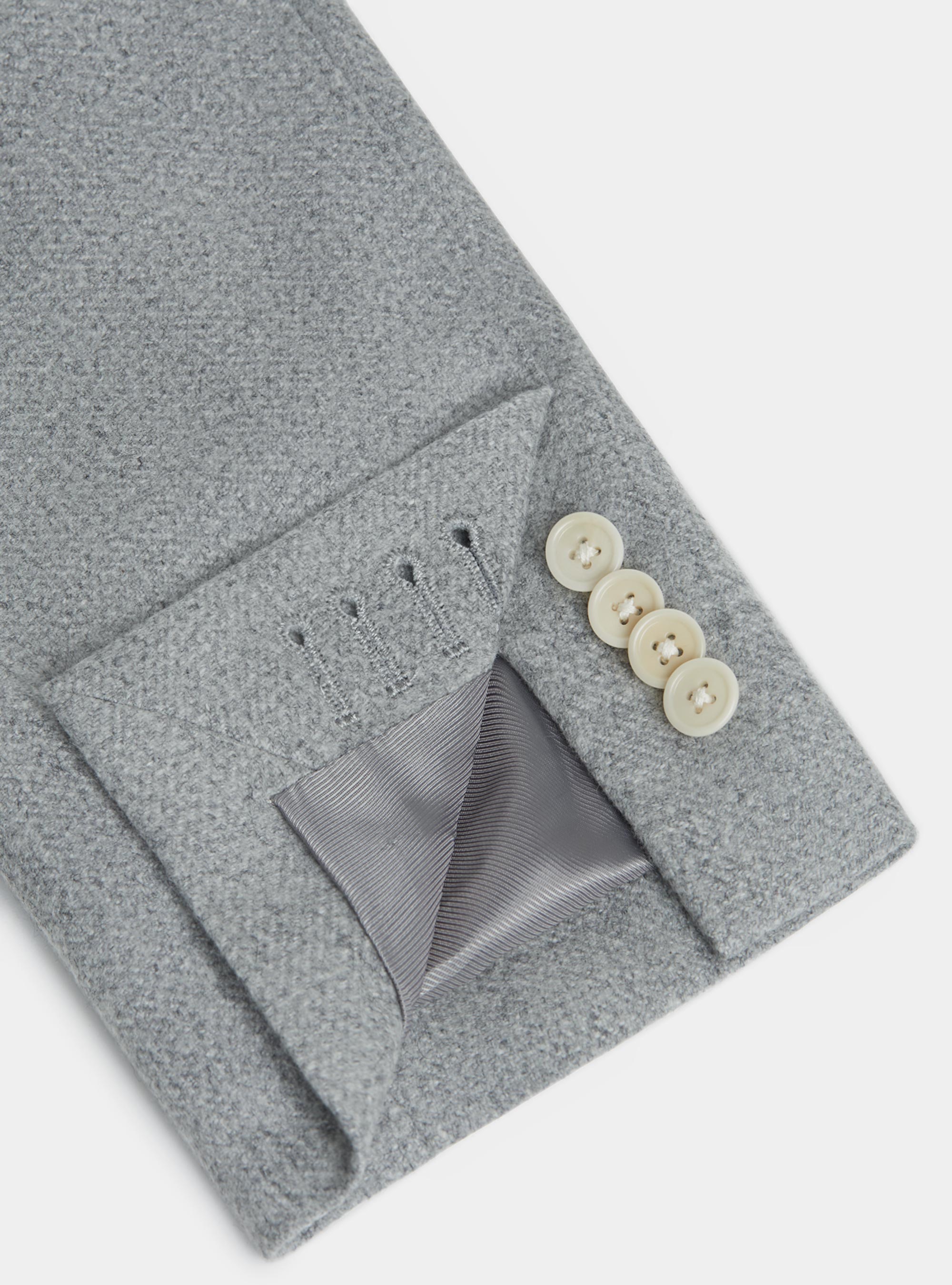 Giacca doppiopetto in flanella Duemilagori, GRIGIO CHIARO MELANGE