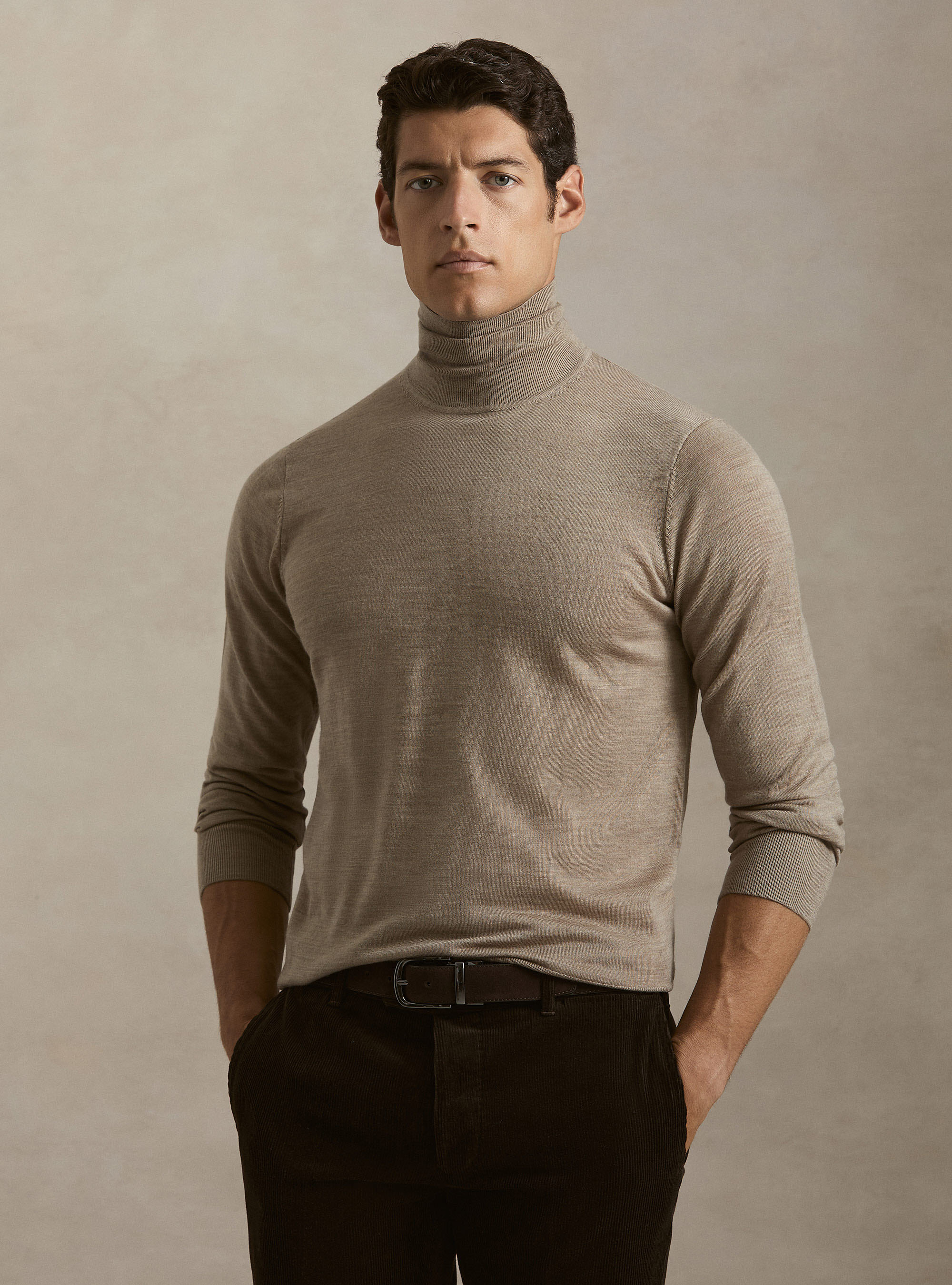 Dolcevita in pura lana merino extrafine, FANGO 0555C