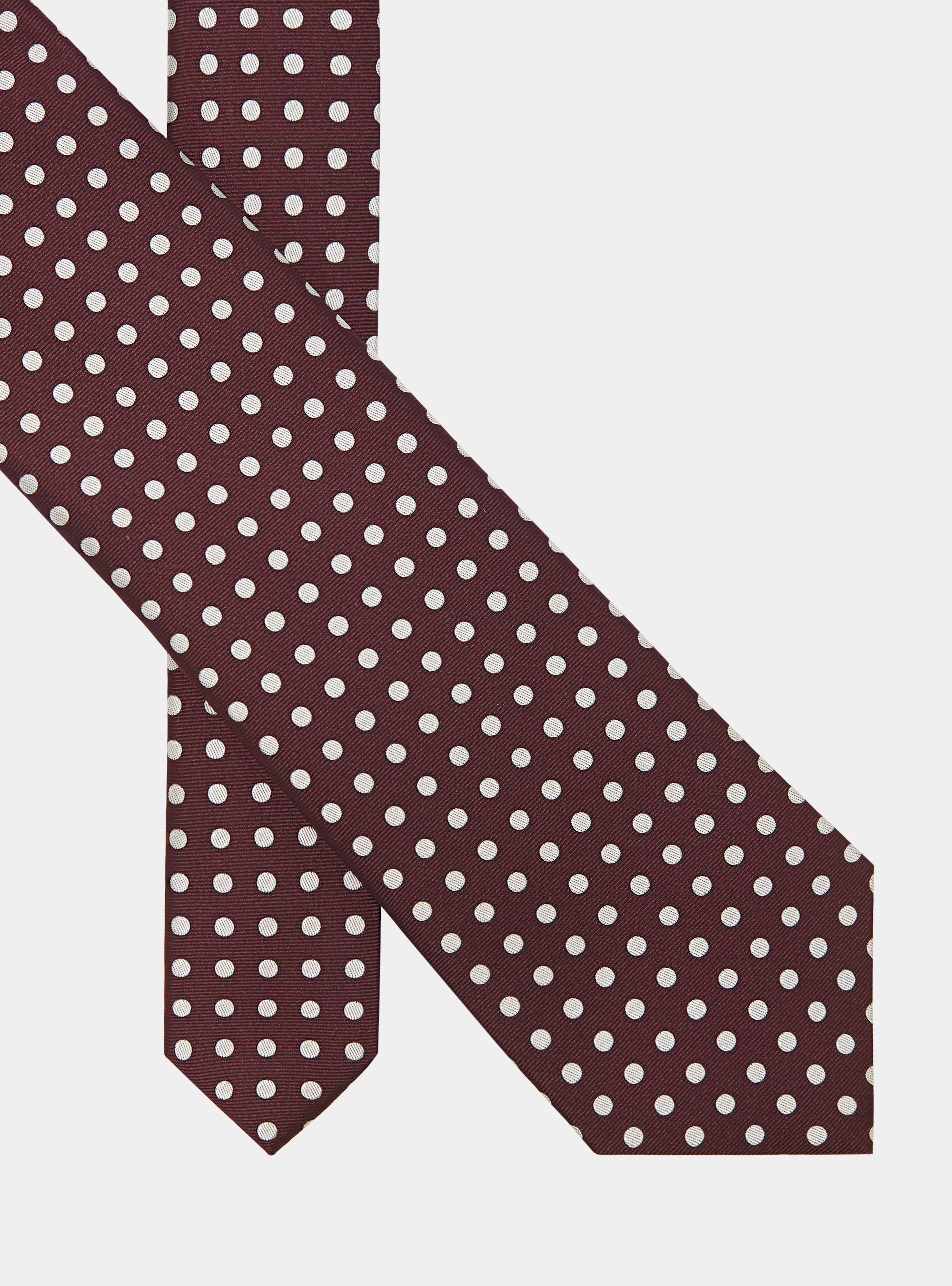 Polka Dot Silk Tie, BORDEAUX