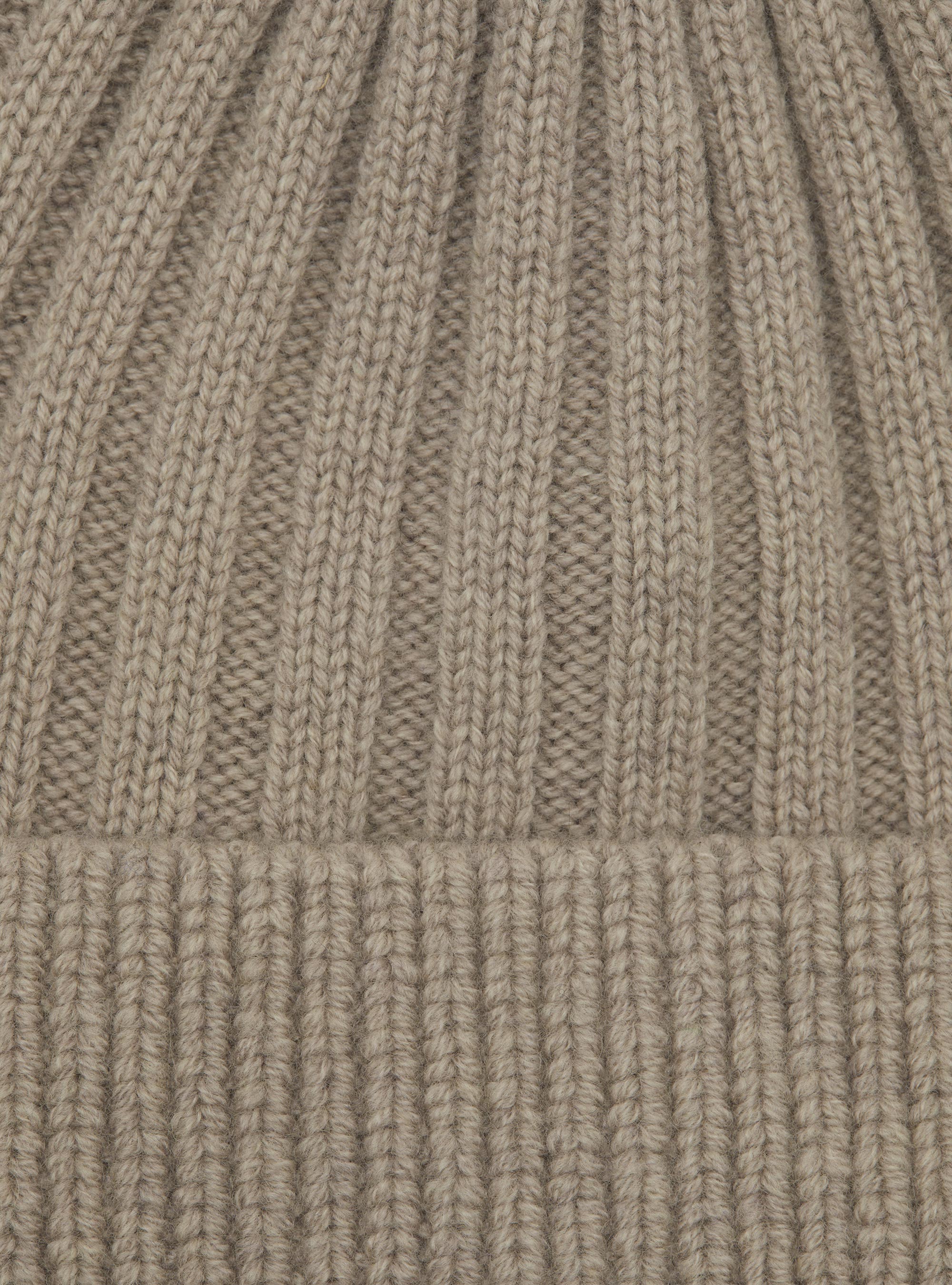 Cappello a costa inglese in misto cashmere, ECRU