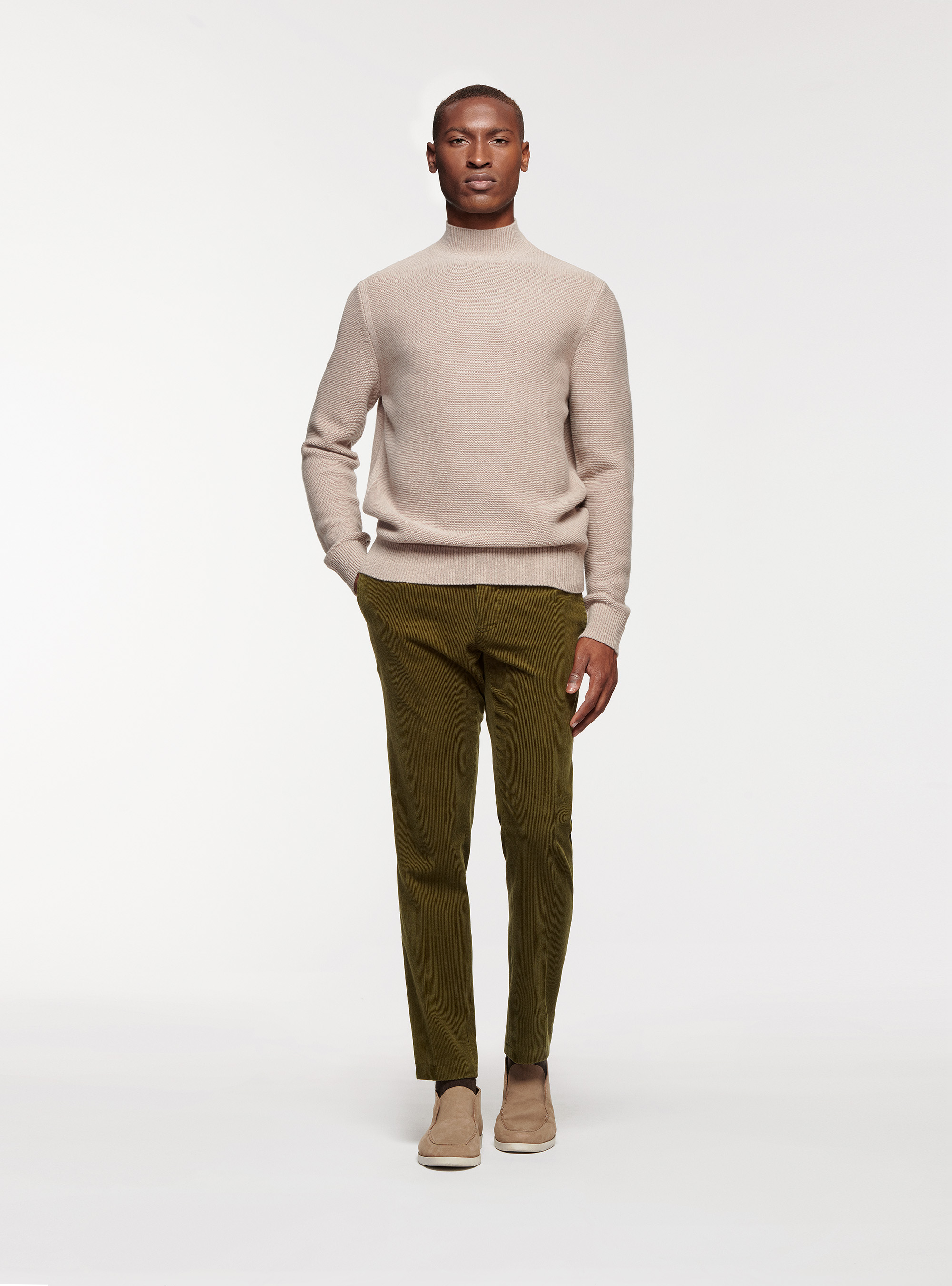 Pantaloni in velluto a coste, OLIVA