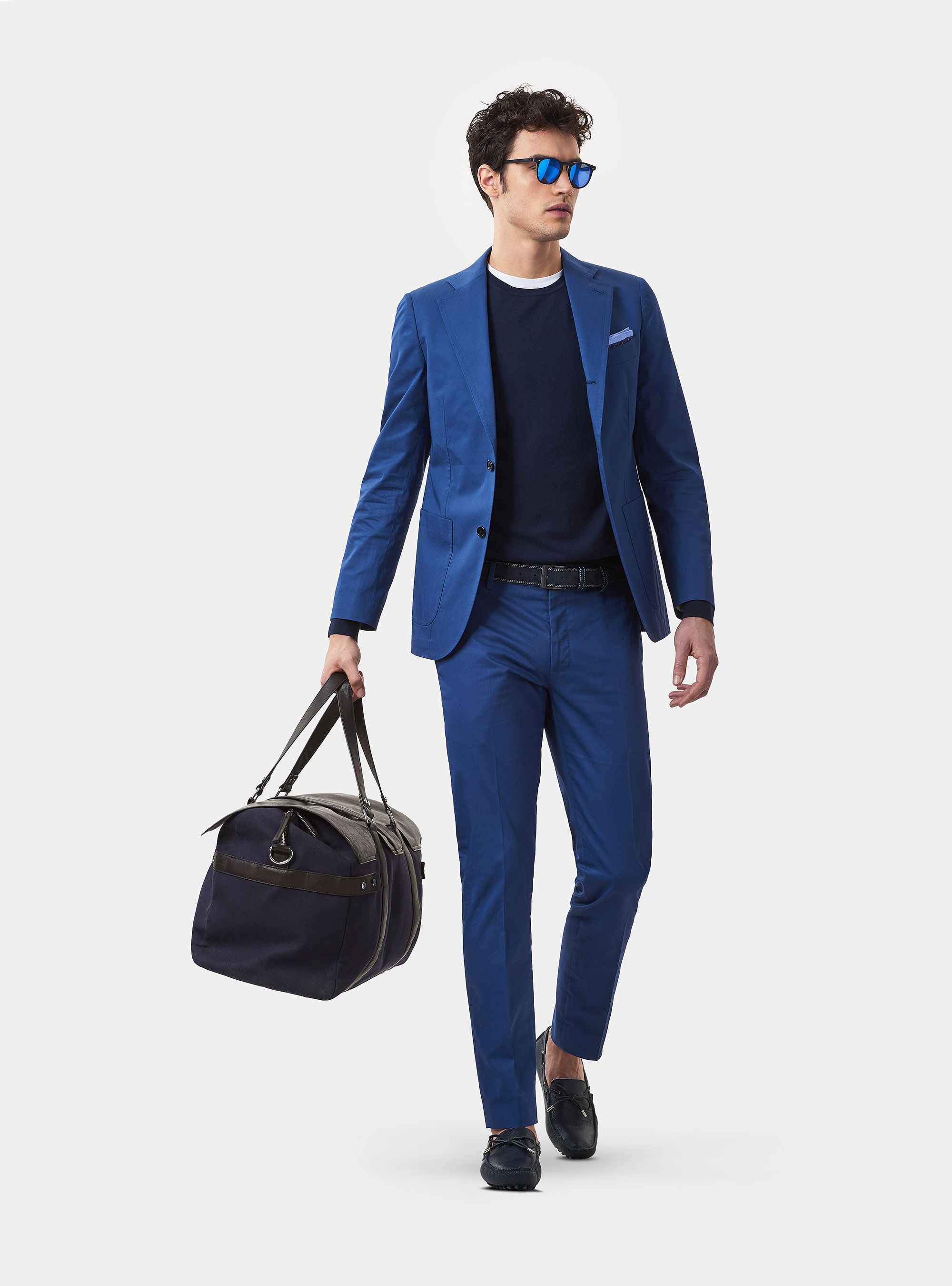 Giacca per abito in cotone, BLU