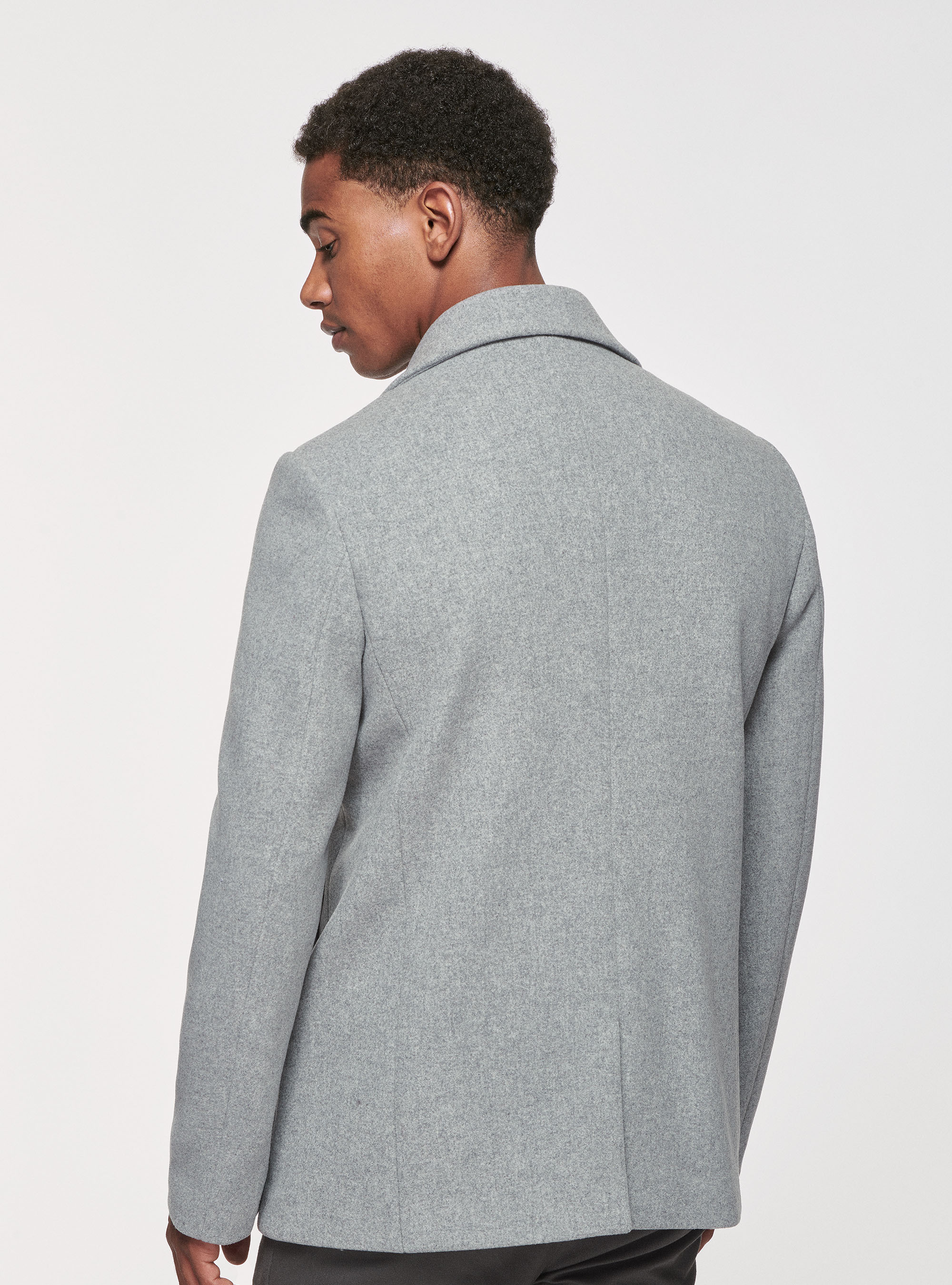 Peacoat in lambswool, GRIGIO CHIARO