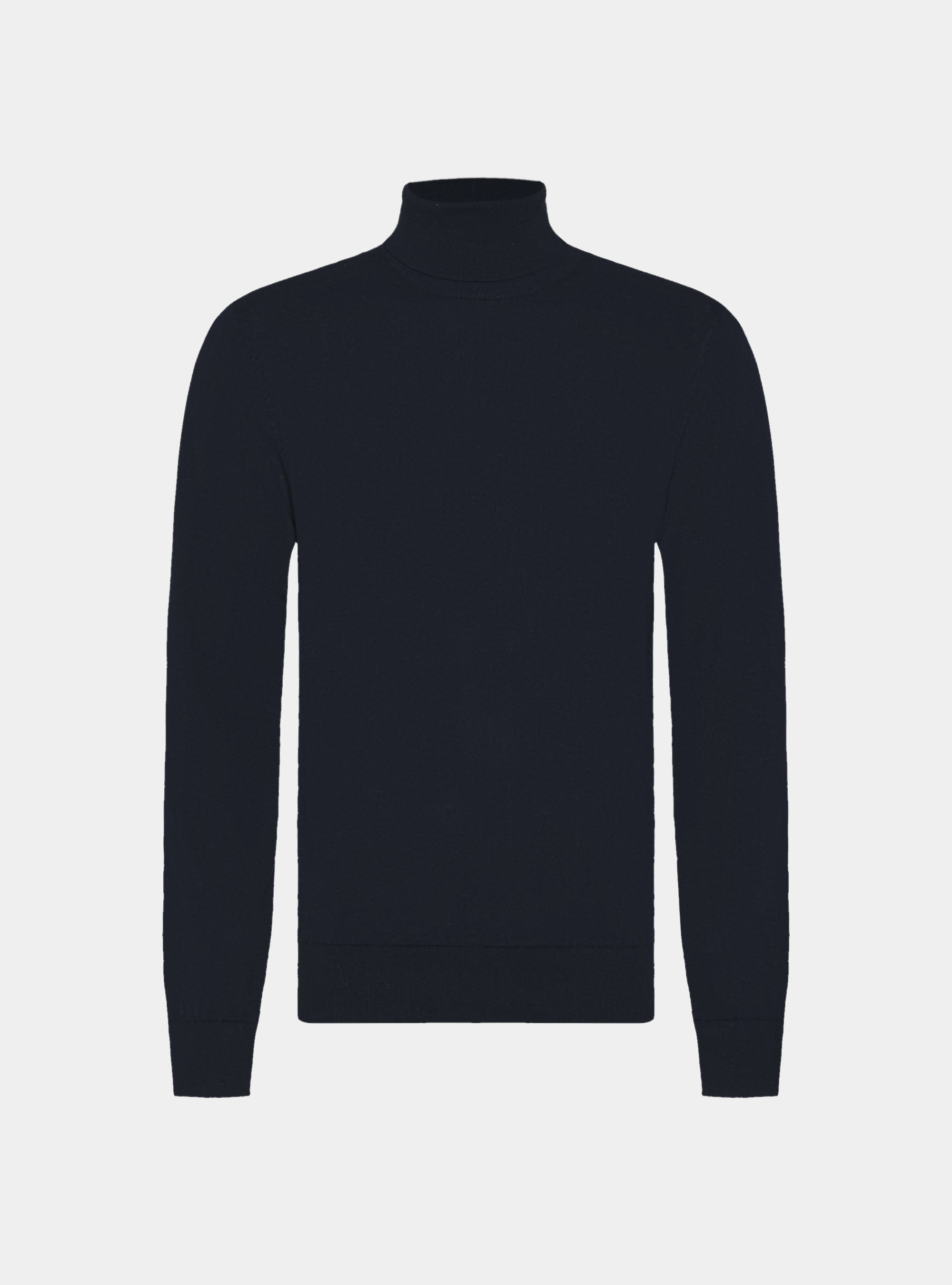 Silk and cashmere cotton turtleneck, NAVY BLUE