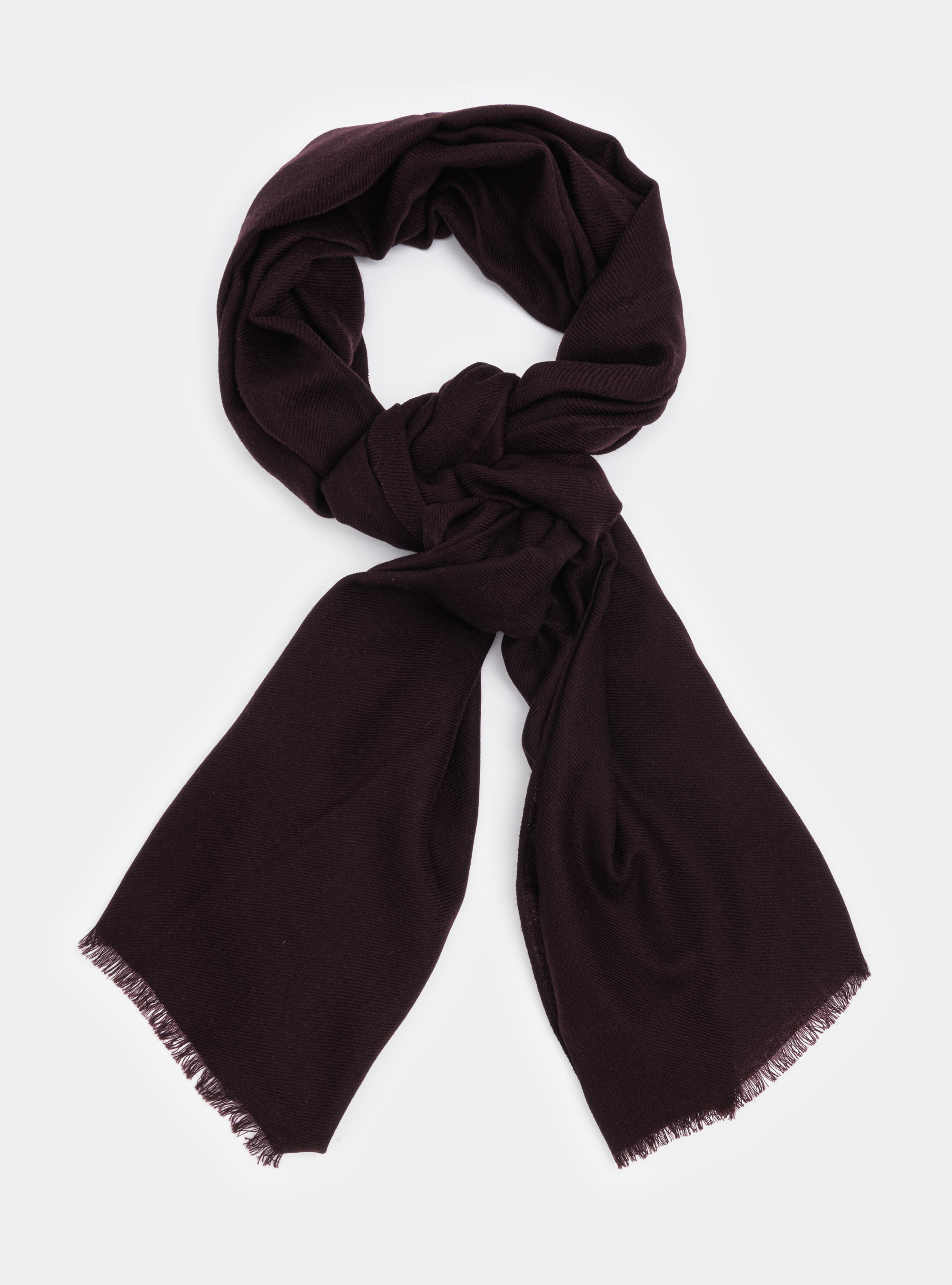 Sciarpa in lana con ricamo, BORDEAUX