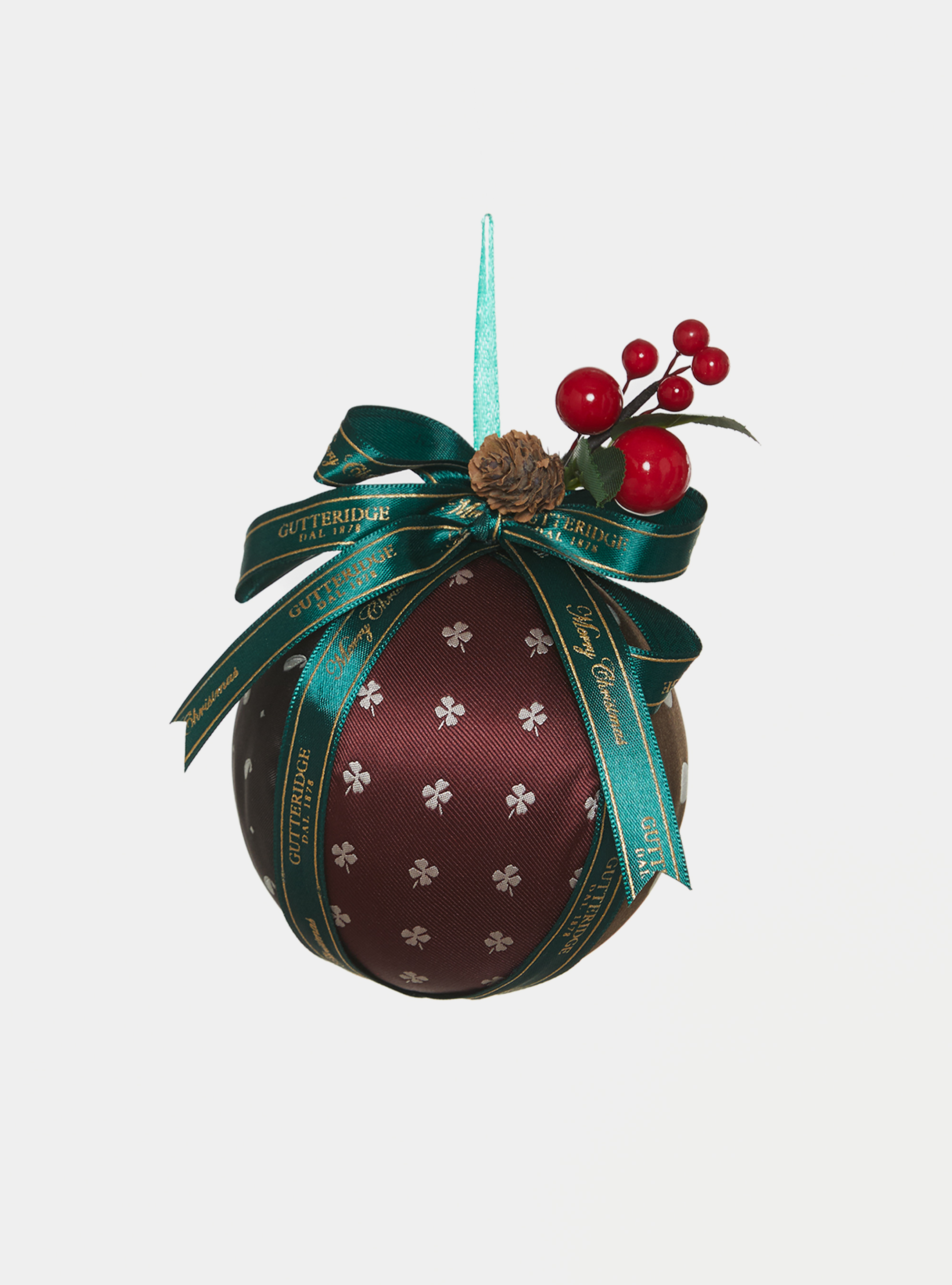 Branded Christmas ball, BROWN/ECRU B093