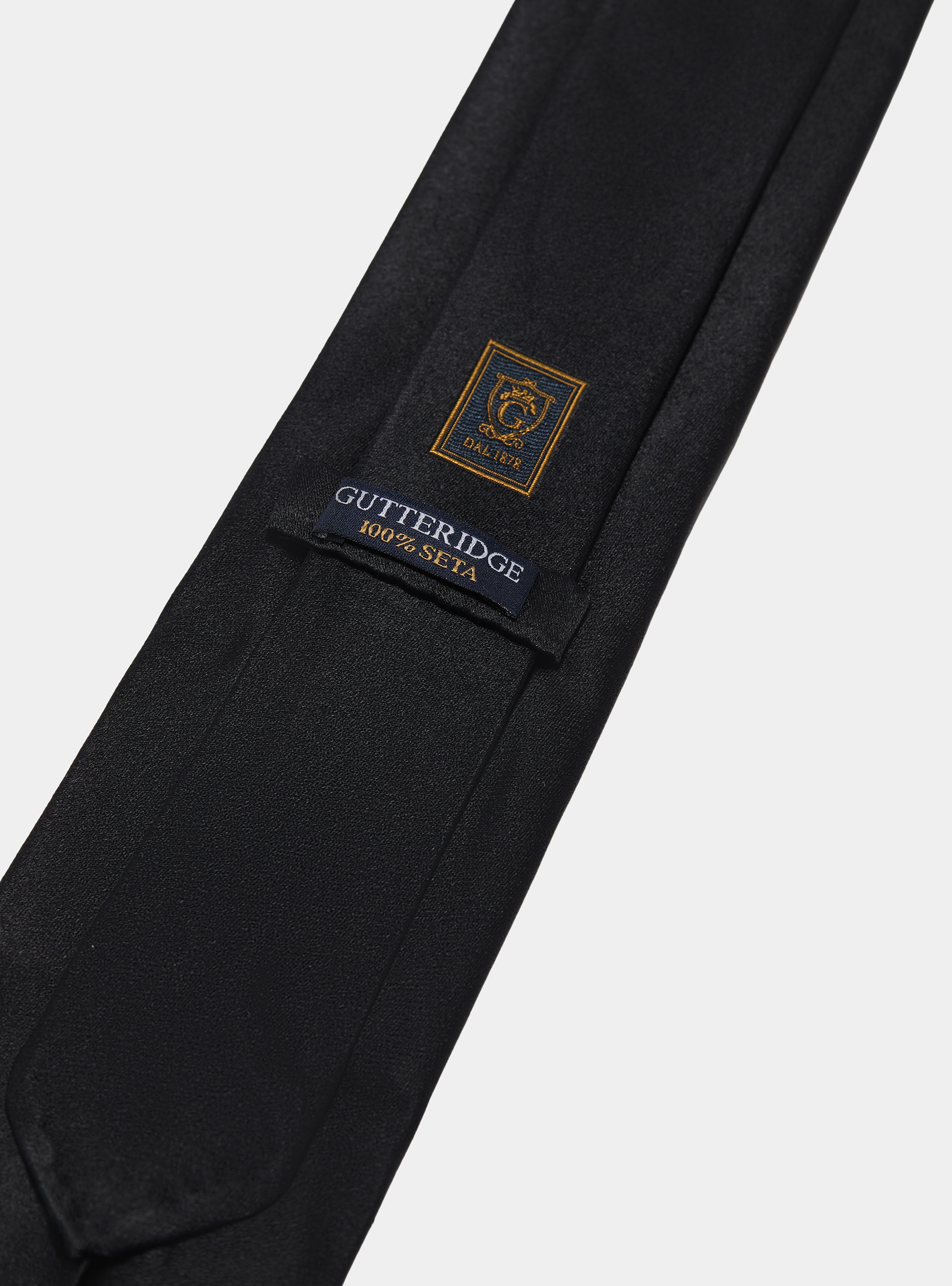 Unlined silk tie, BLACK
