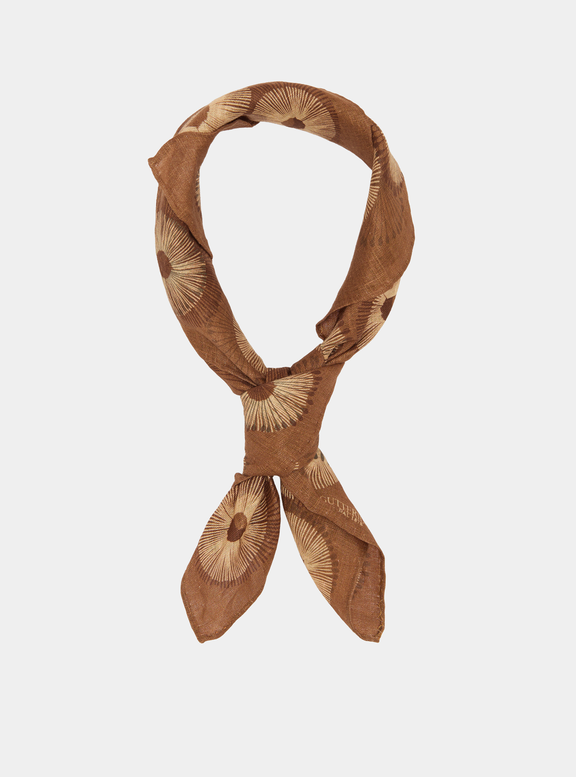 Foulard stampato in lino, MULTICOLOR