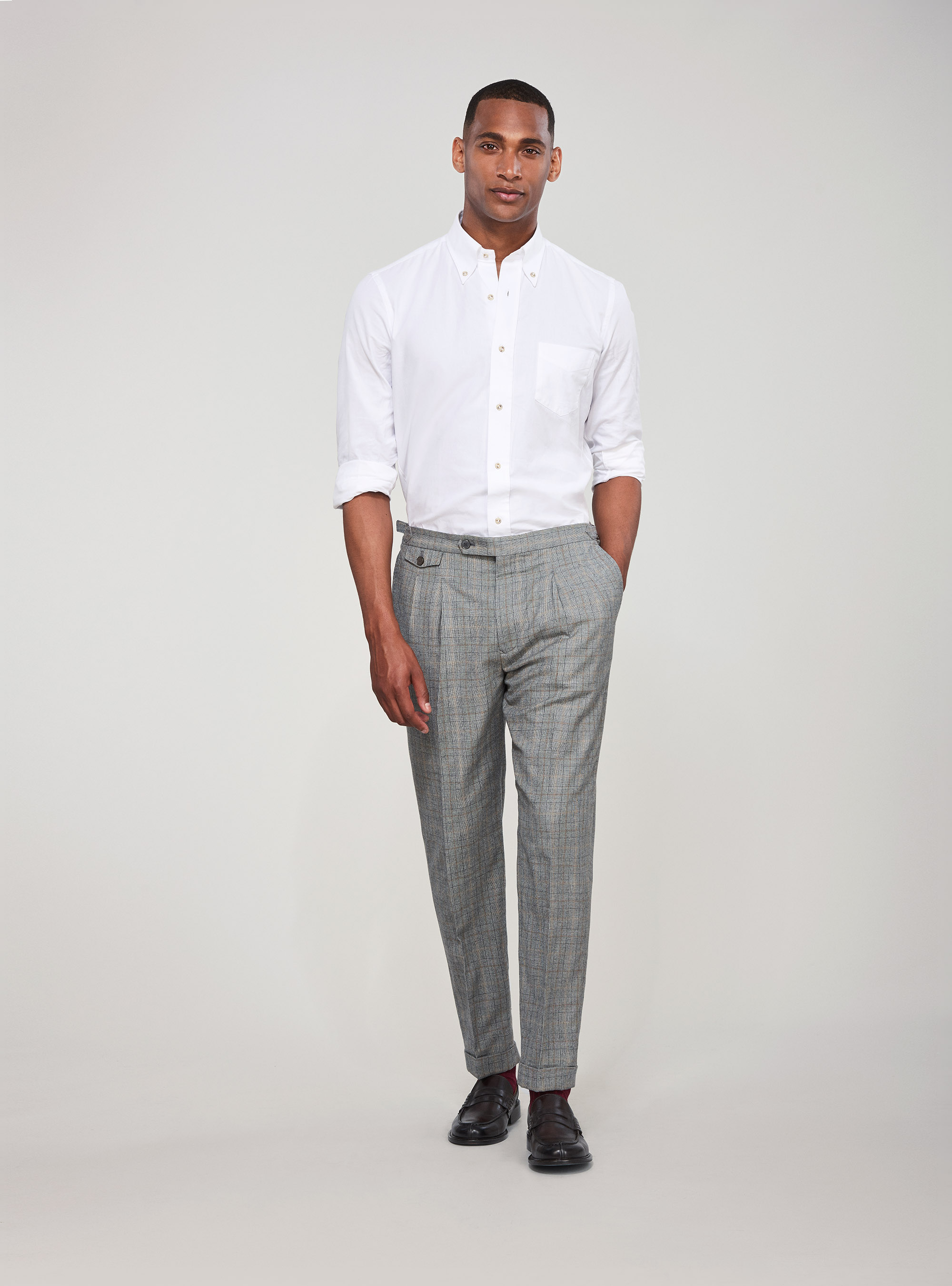 Camicia comfort in oxford di cotone, BIANCO