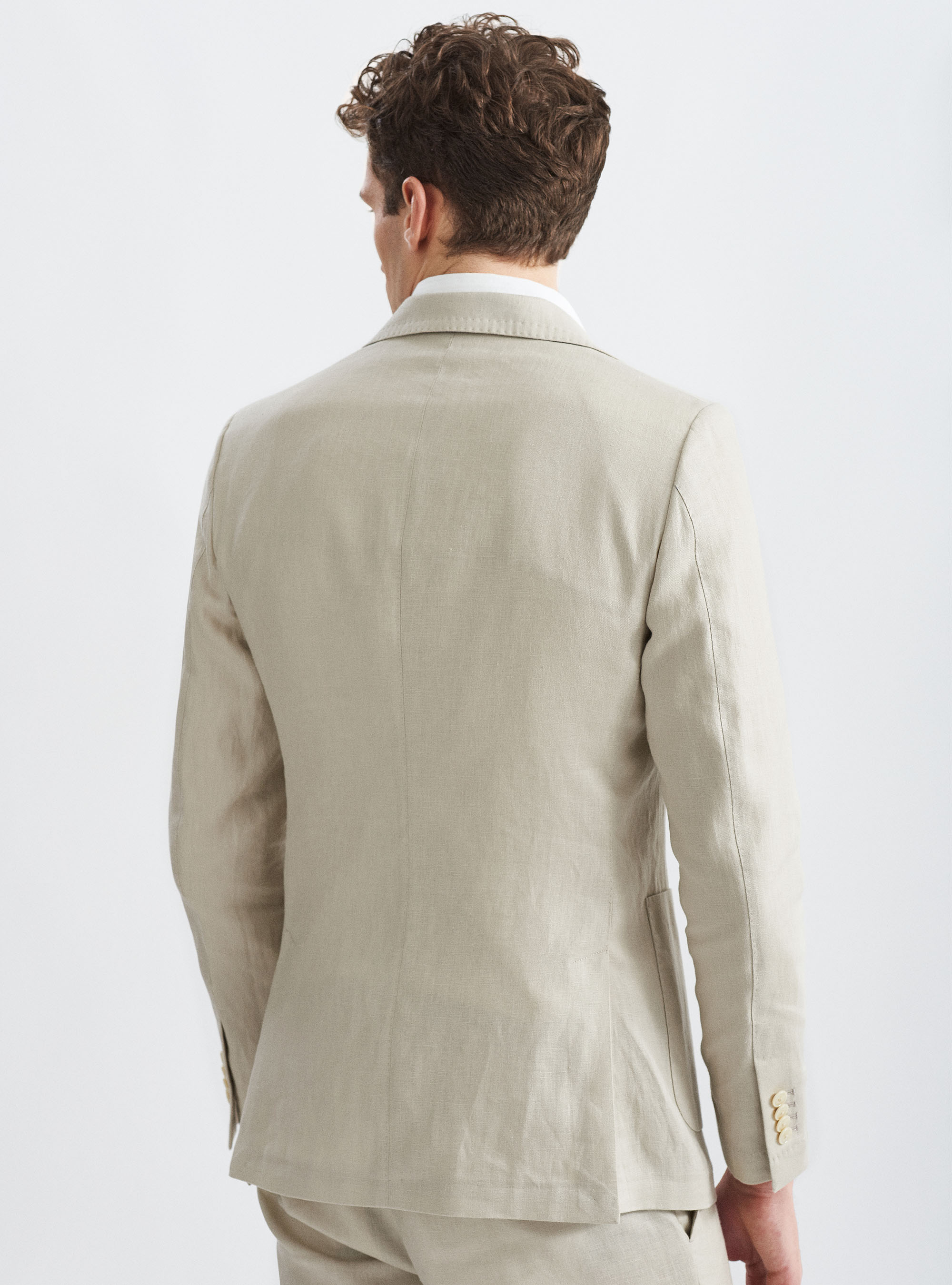 Americana de traje de lino puro, CRUDO