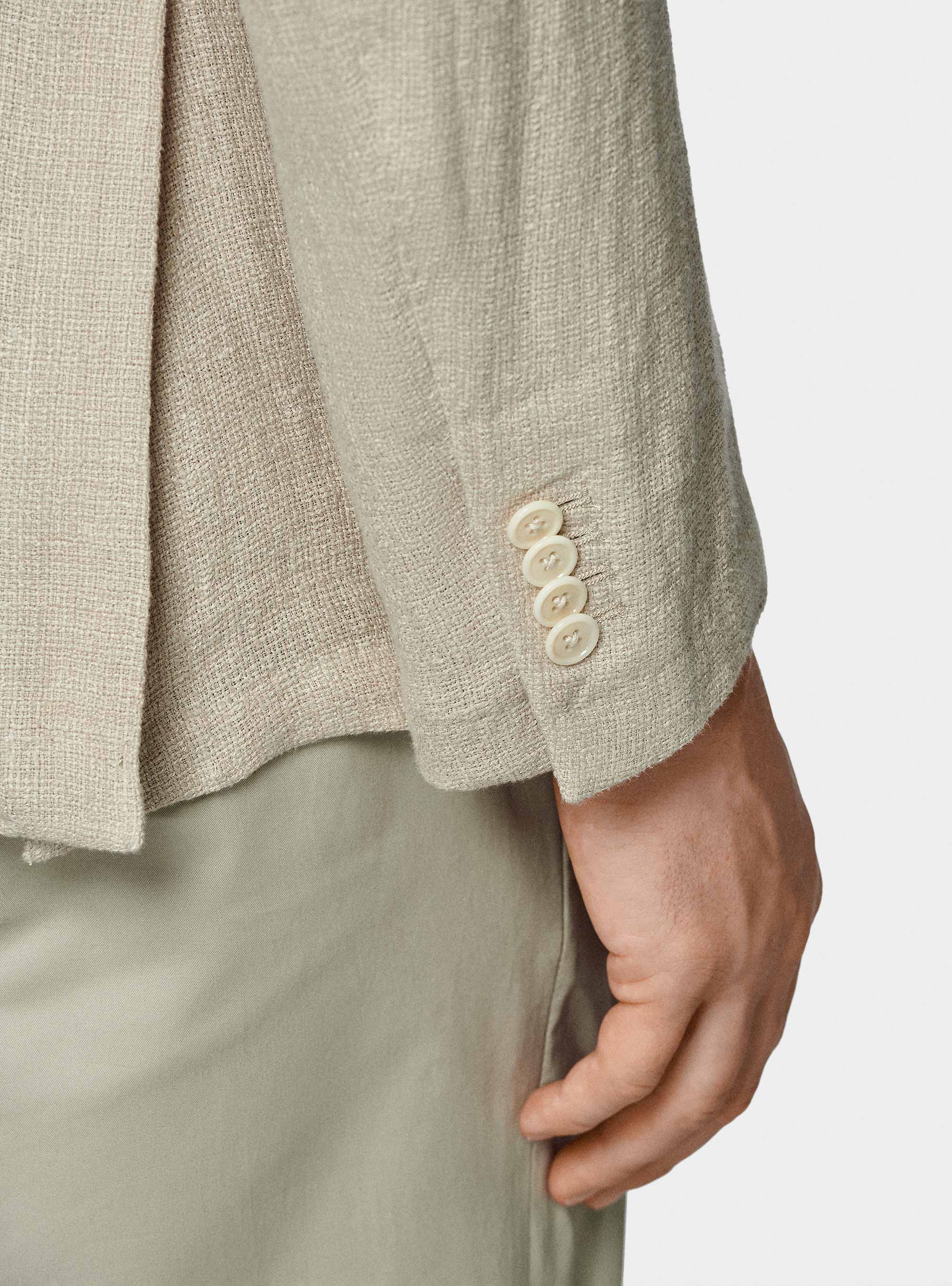 Veste en cr&ecirc;pe de lin, SABLE