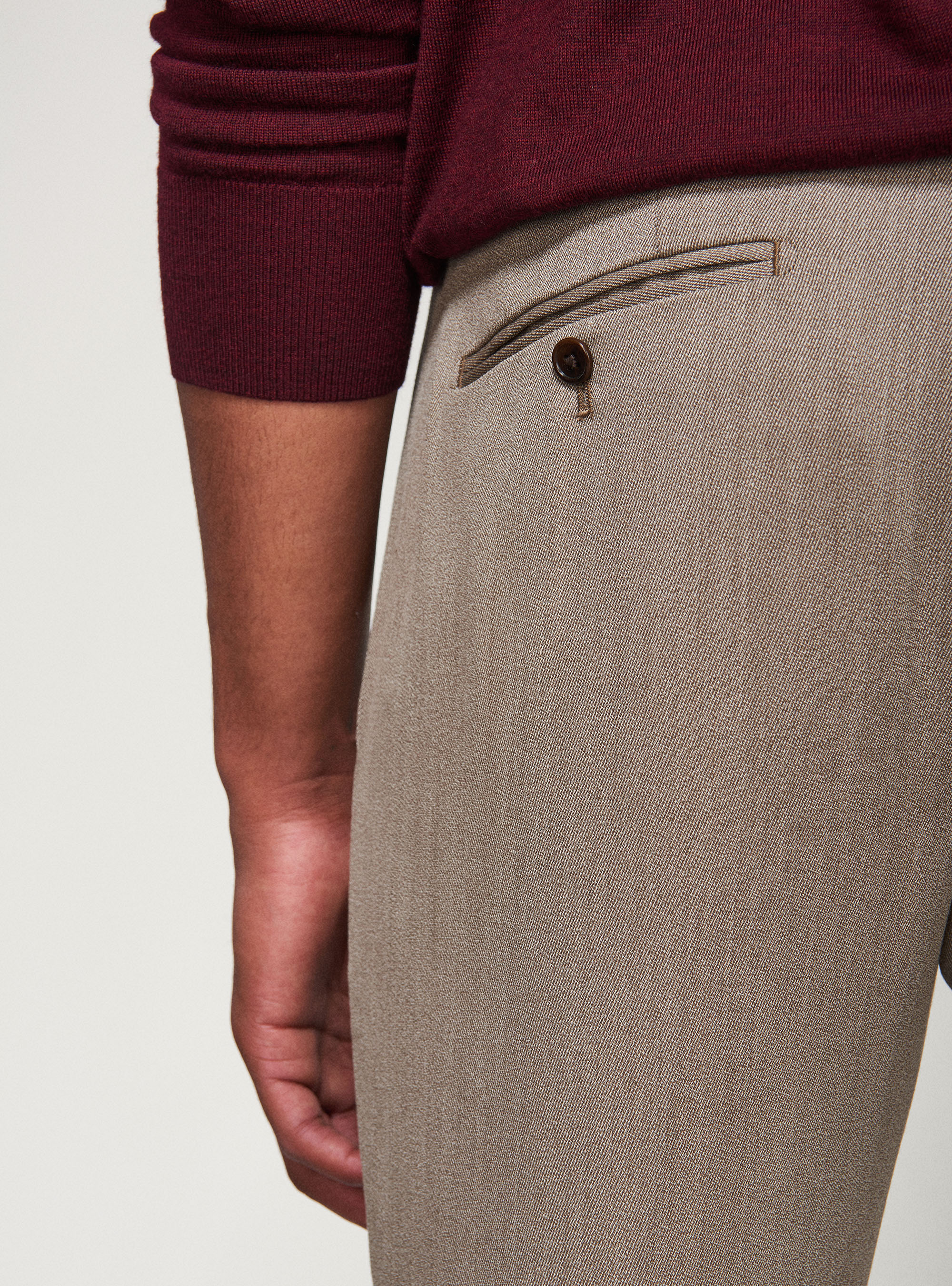 Pantaloni per abito in lana, ECRU