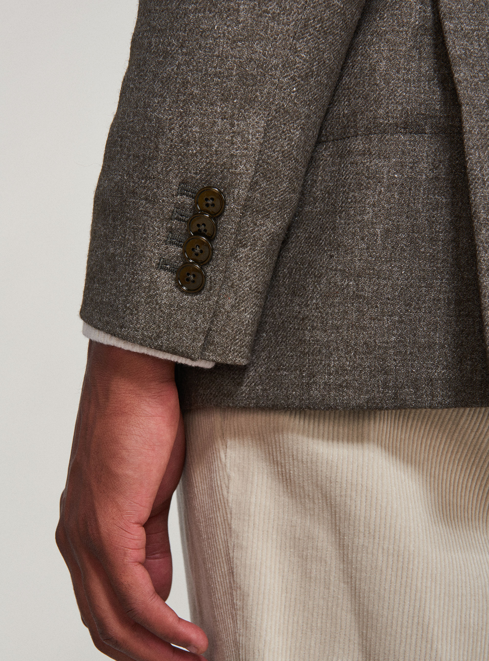 Giubbino in flanella imbottito con pettorina, OLIVA