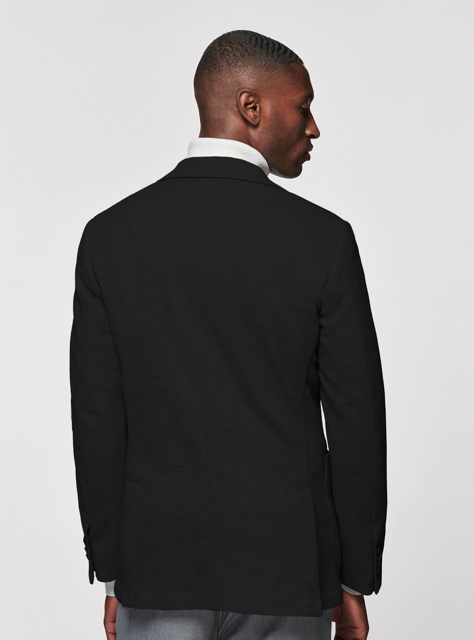 Giacca sfoderata in jersey, NERO