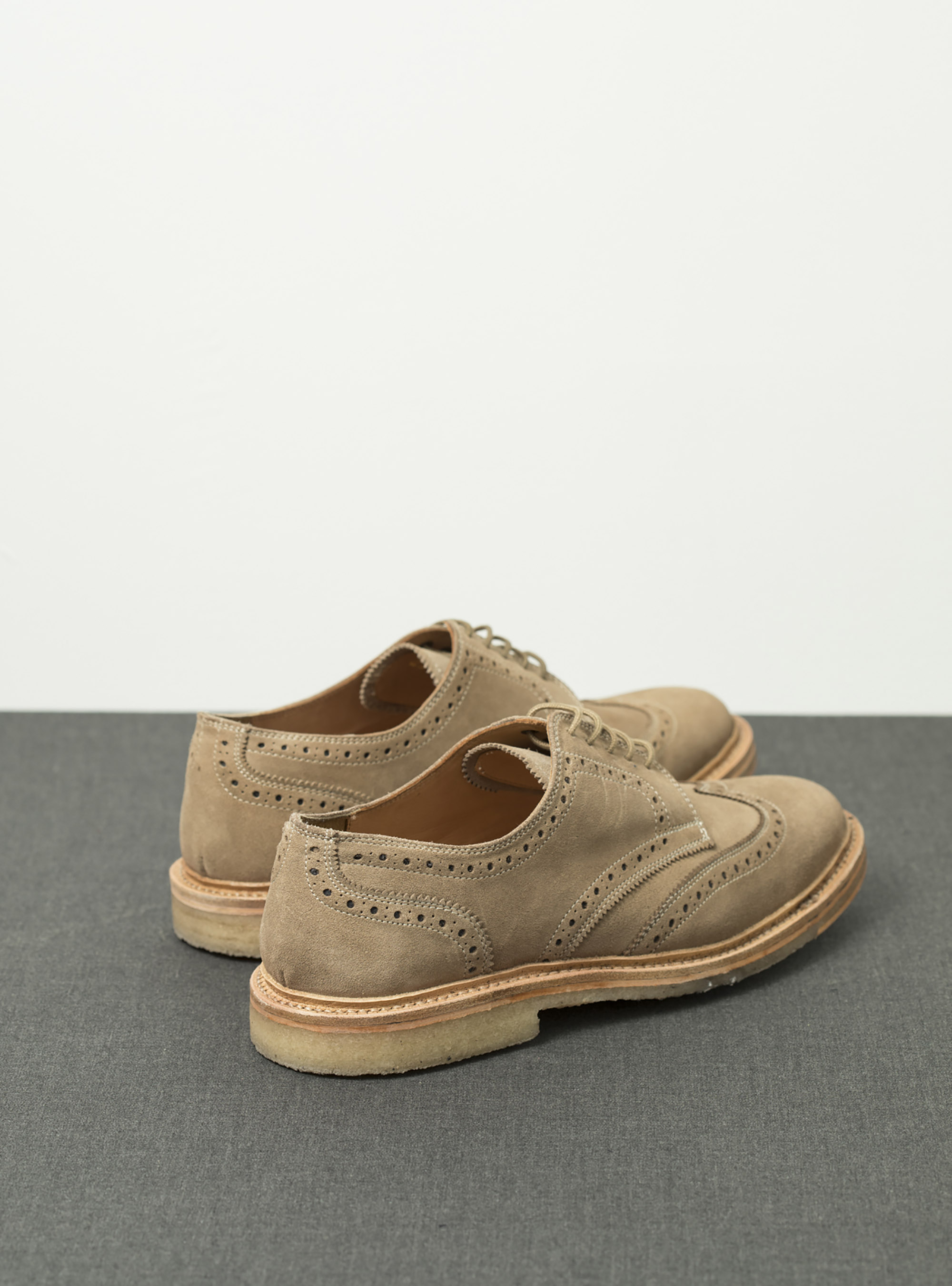 Derby in suede, ECRU 0560C