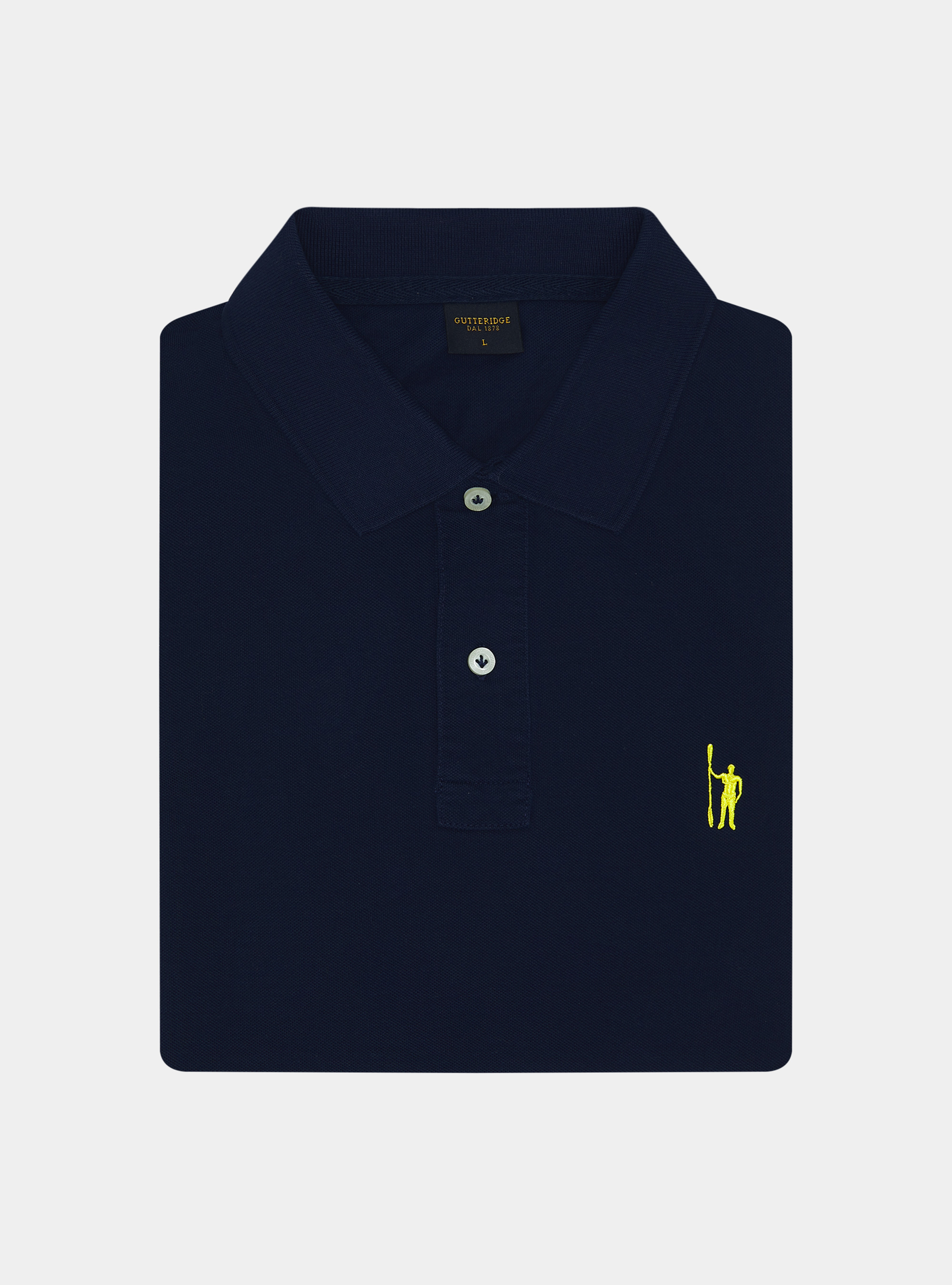 Polo in piquet con ricamo, BLU