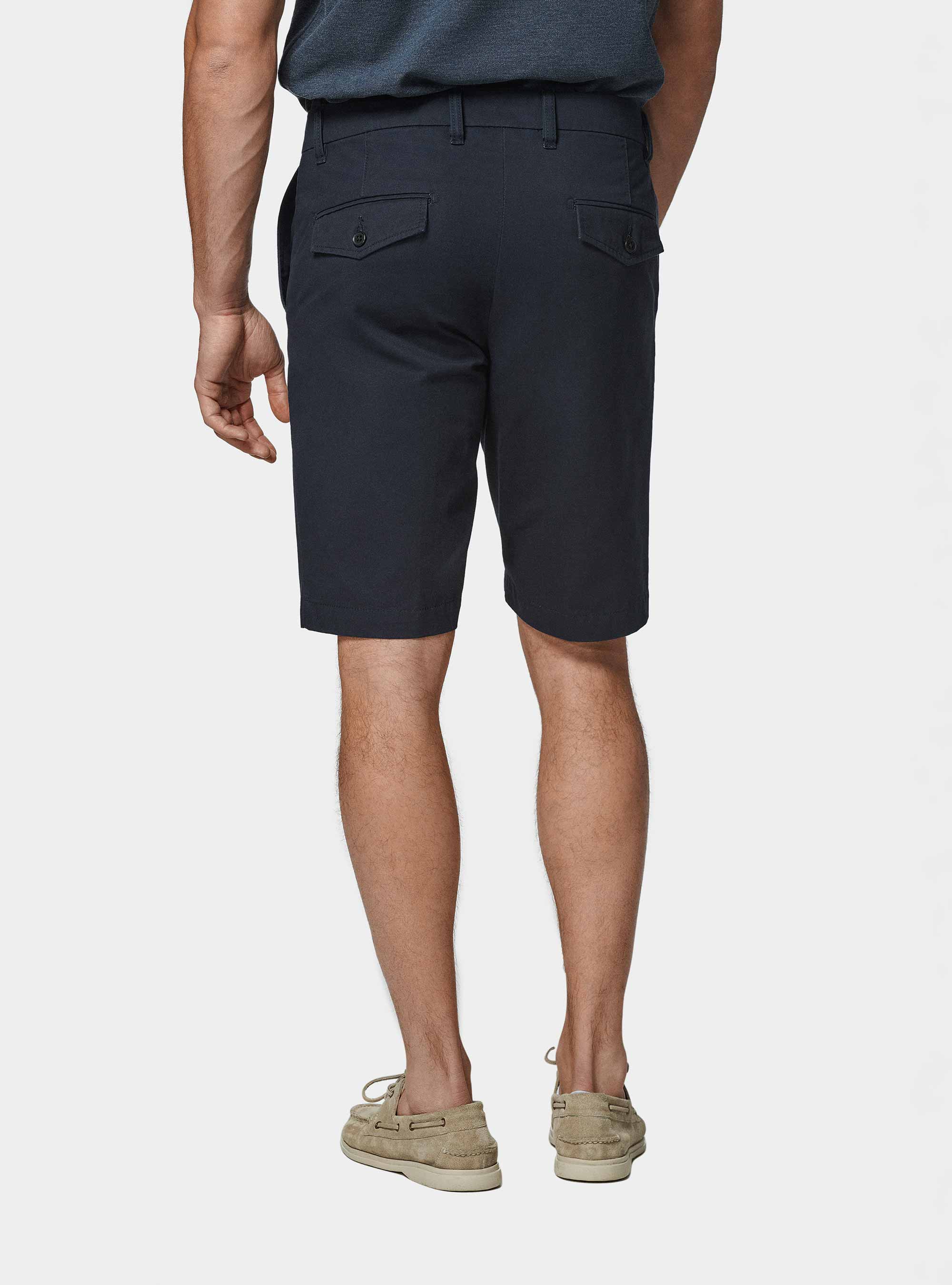 Bermuda en sergé de coton, BLEU MARINE