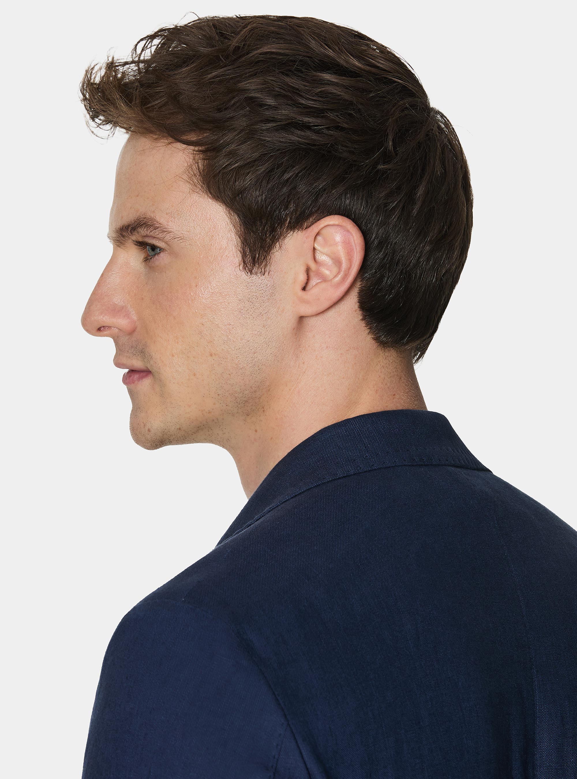 Pure linen suit blazer, BLUE