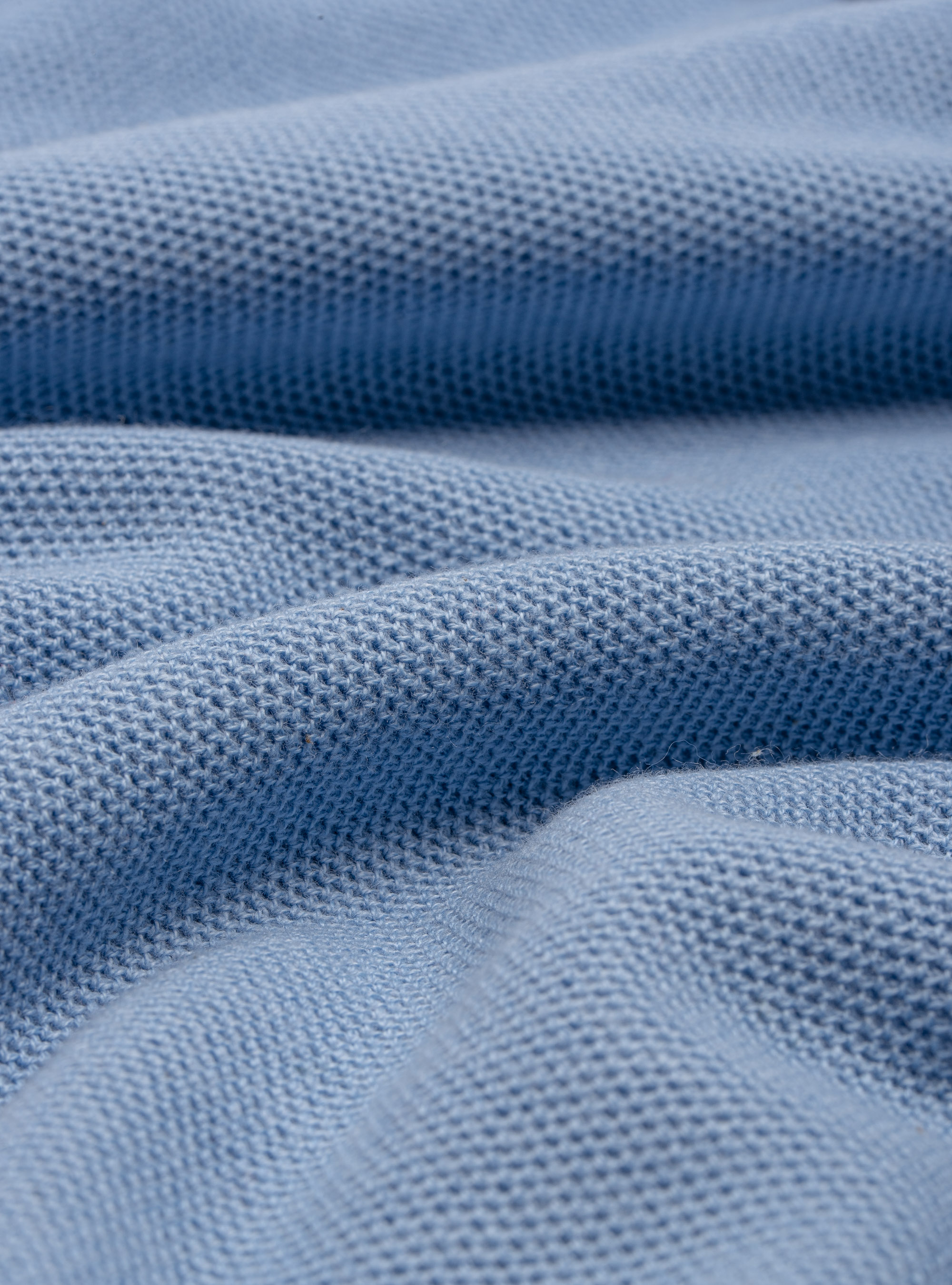 Maglia punto riso in cotone cashmere, AZZURRO