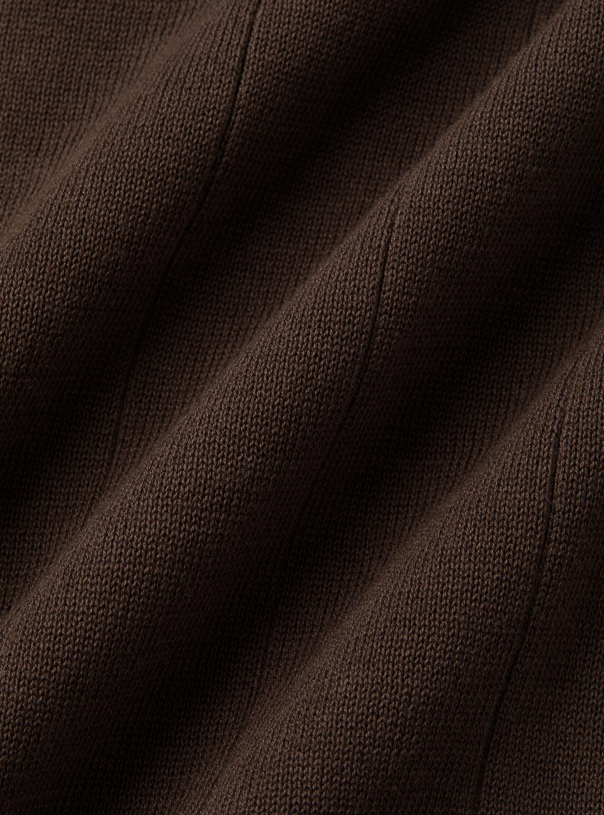 Maglia in puro cotone costa piatta, MARRONE