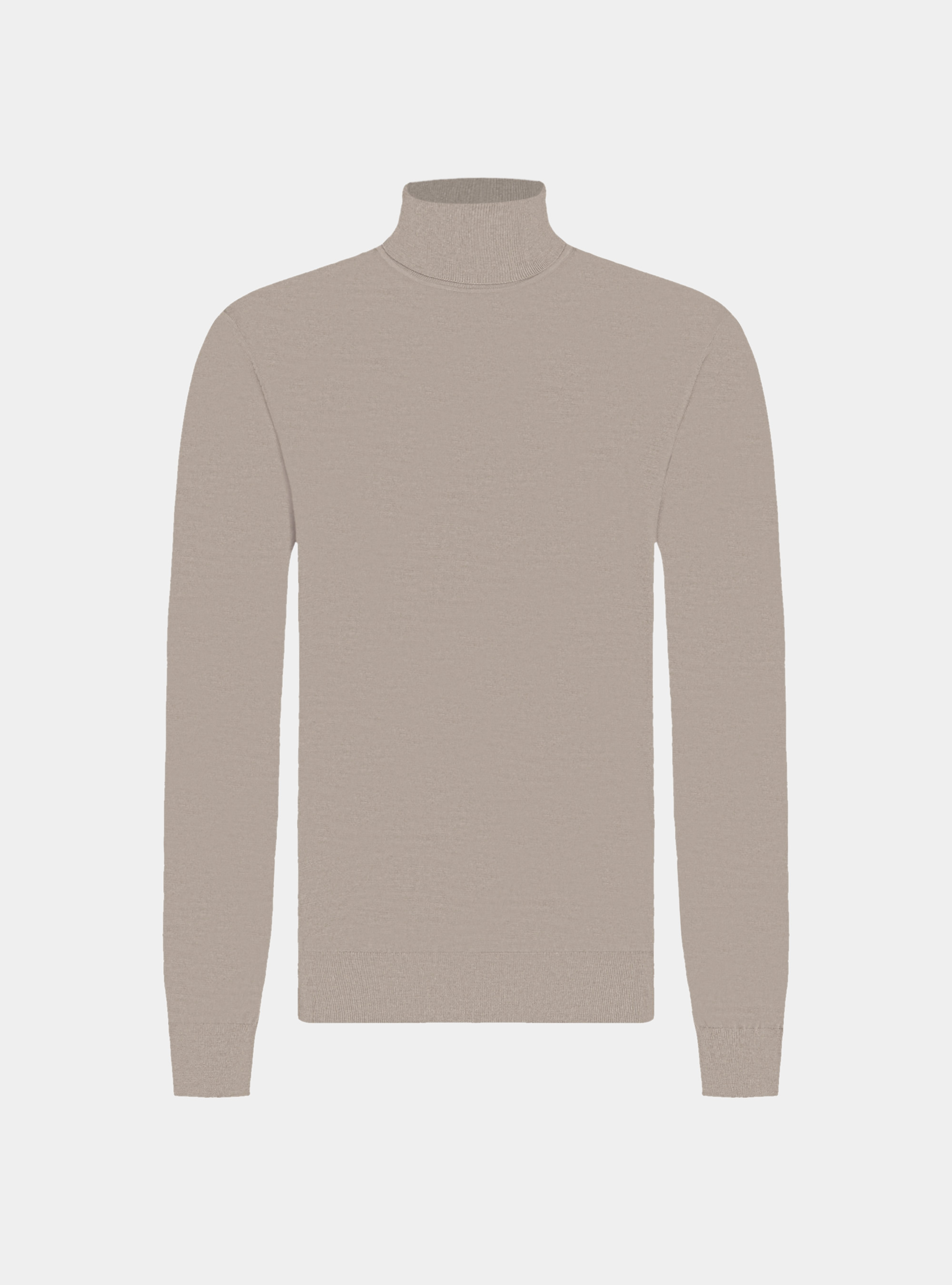 Cuello alto de pura lana merina extrafina, BARRO