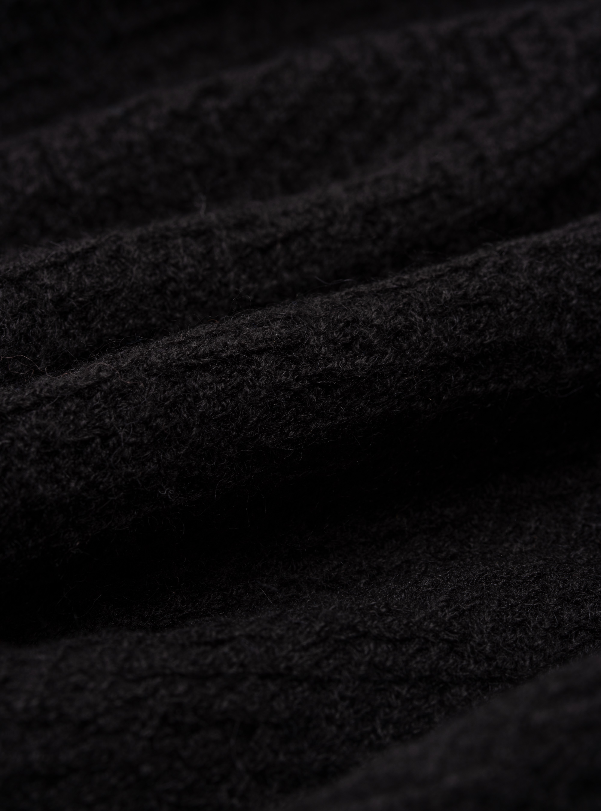 Textured wool-blend turtleneck, BLACK