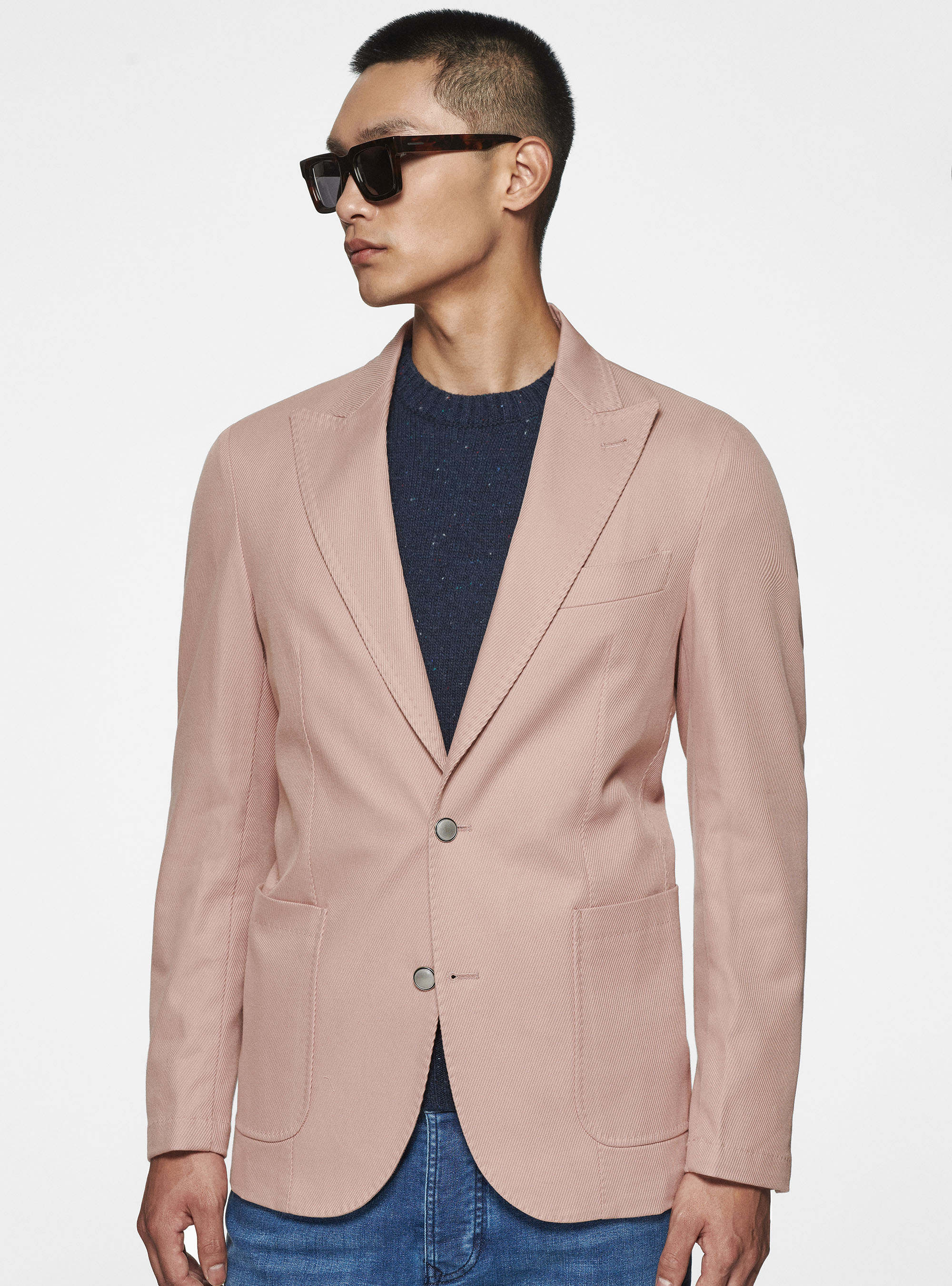 Americana diagonal de algodón, ROSA ANTICO 0462C