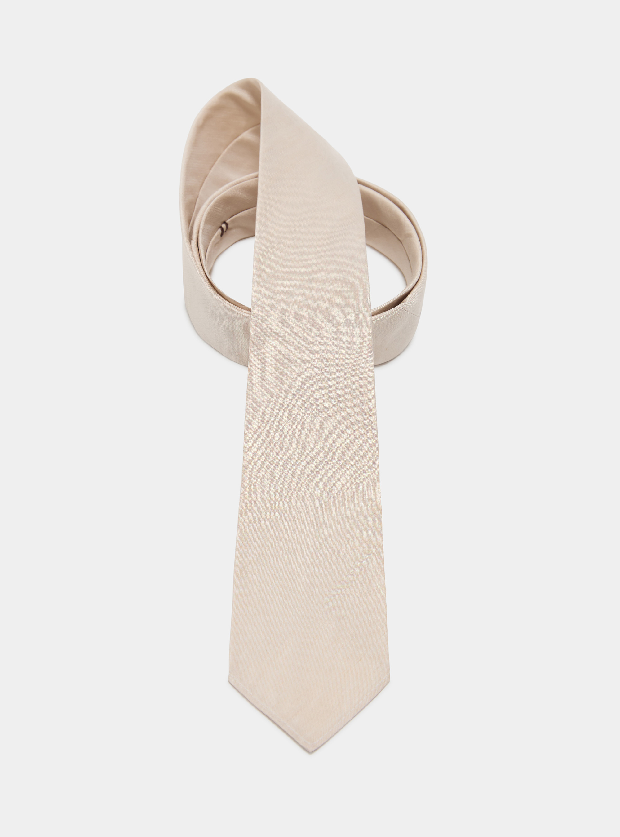 Cravatta in seta e lino, ECRU