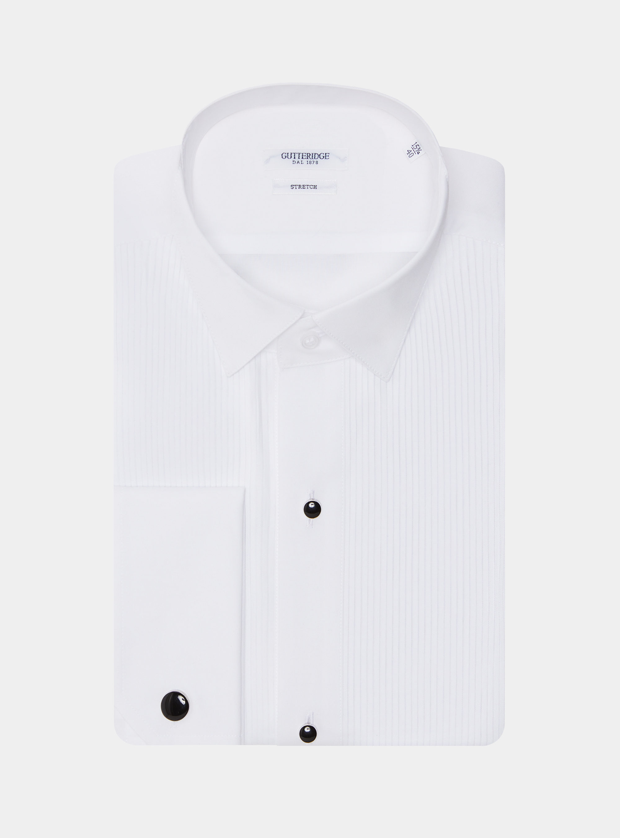 Camisa smoking diplomática de popelín elástico, BLANCO