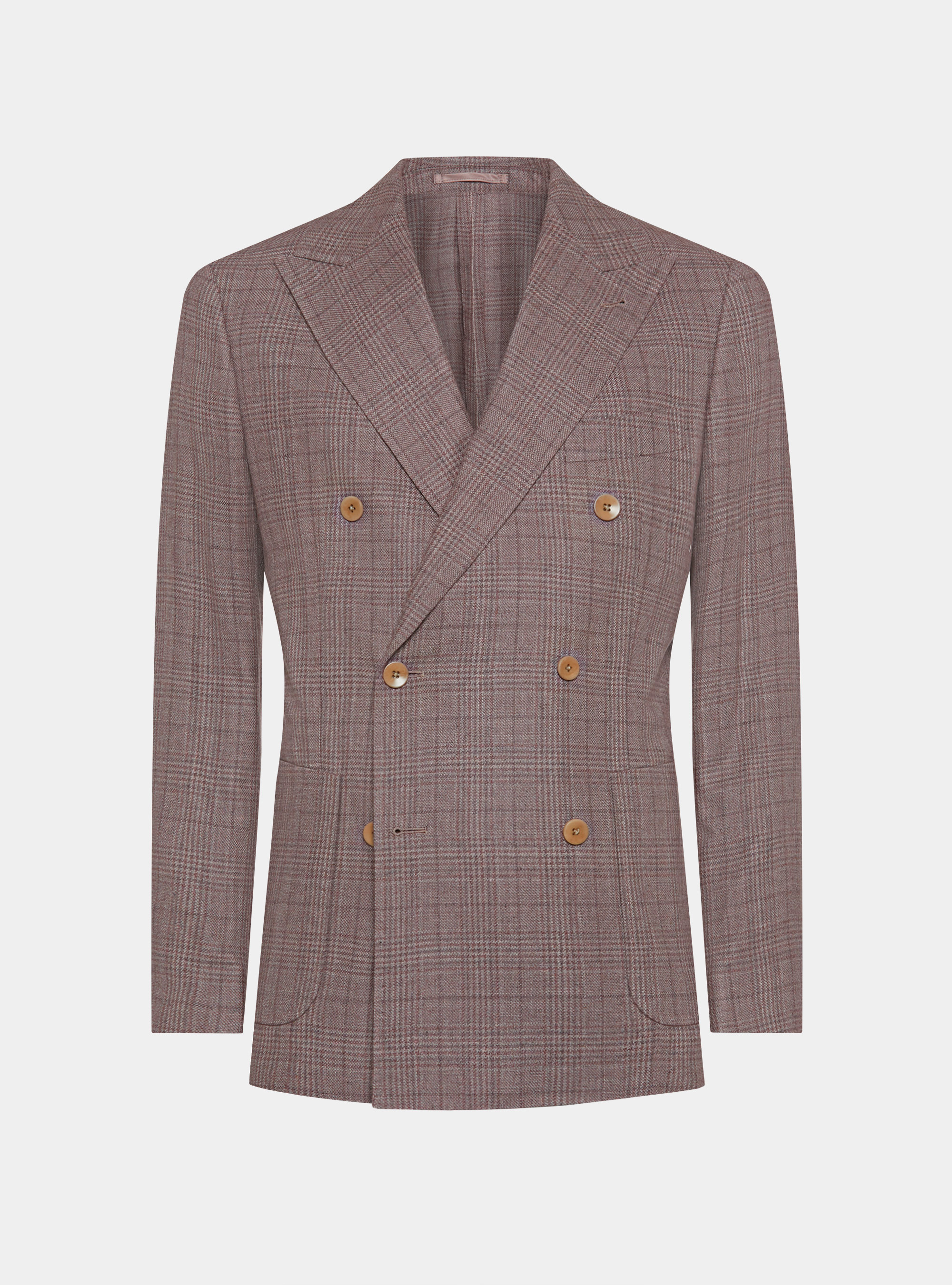 Giacca fantasia in seta e lana Lanificio di Pray, 0441C ROSA SCURO