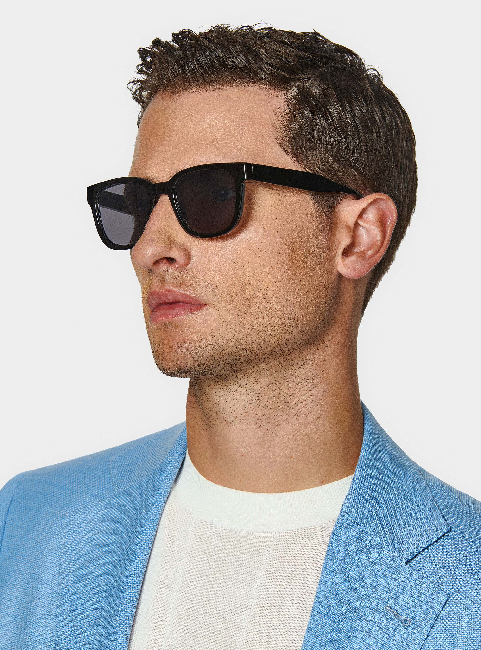 Giacca hopsack in lana Vitale Barberis Canonico, AZZURRO