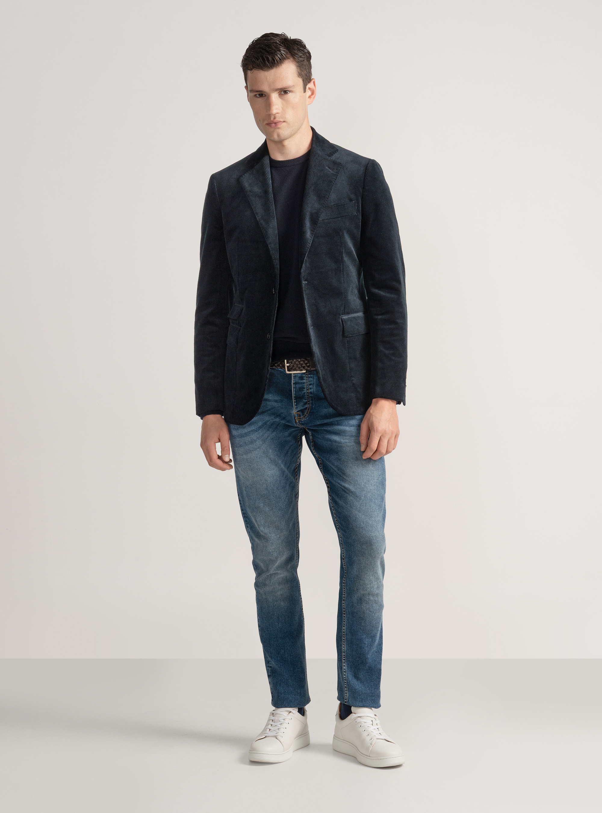 Duca Visconti di Modrone corduroy blazer, NAVY BLUE