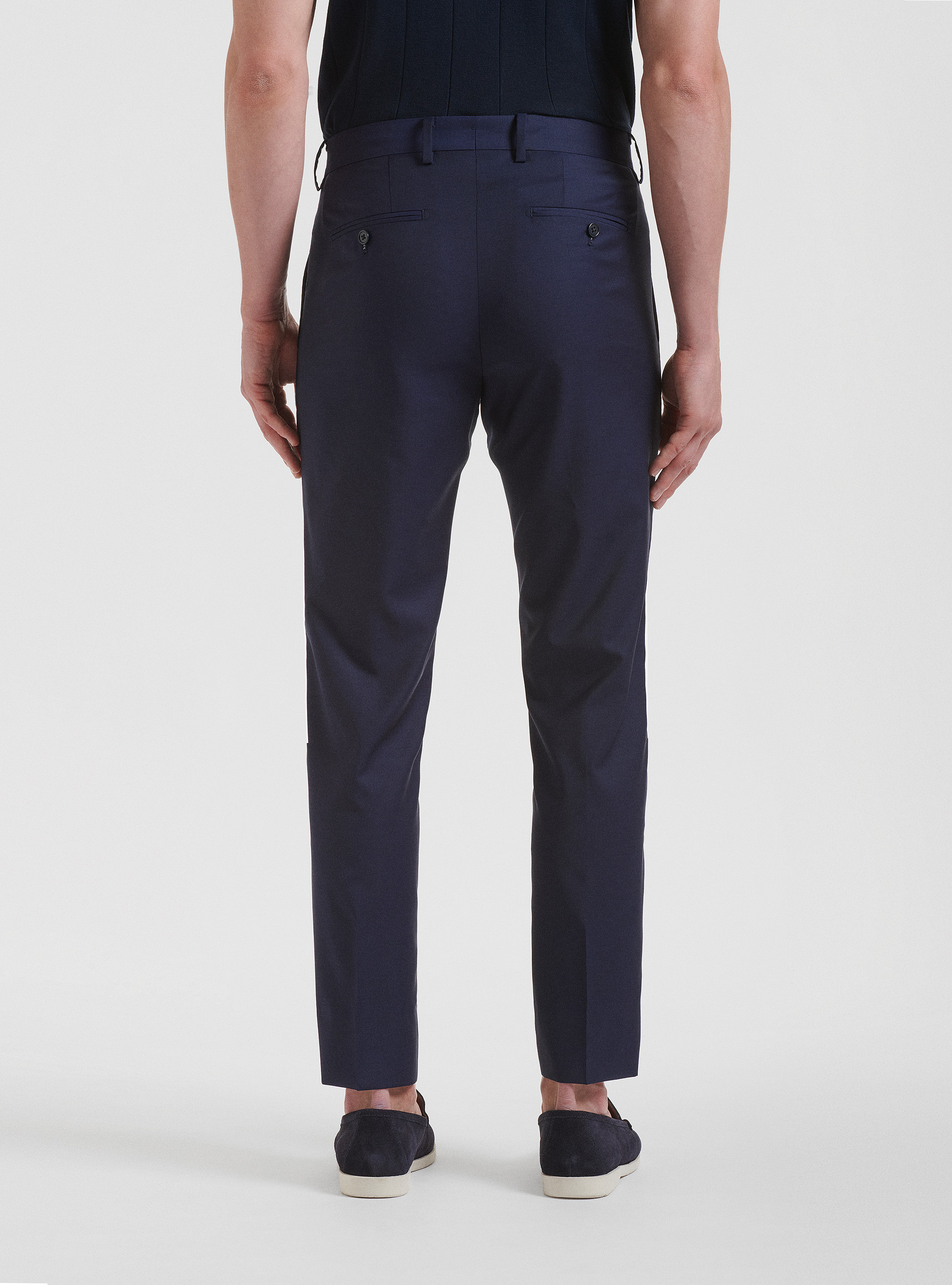 Pantaloni per abito in pura lana superfine 130's Reda, BLU NAVY