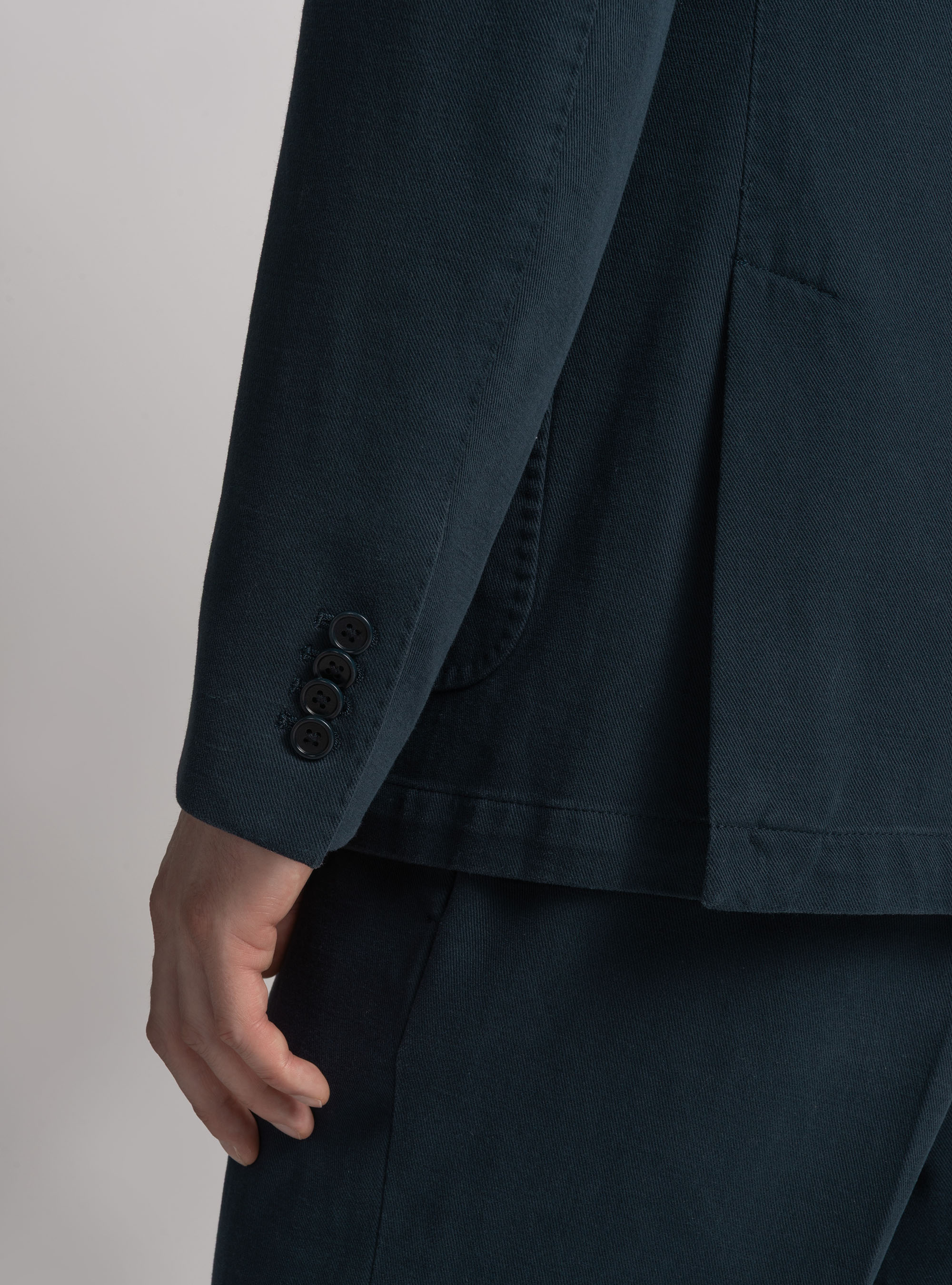 Americana de algodón y cachemira, AZUL MARINO
