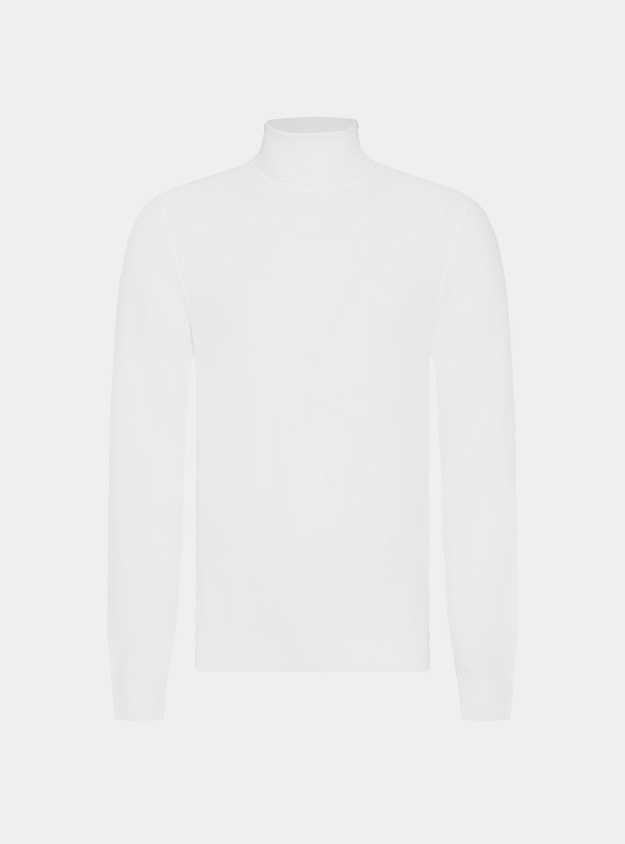 Dolcevita nido d'ape in cotone cashmere, BIANCO