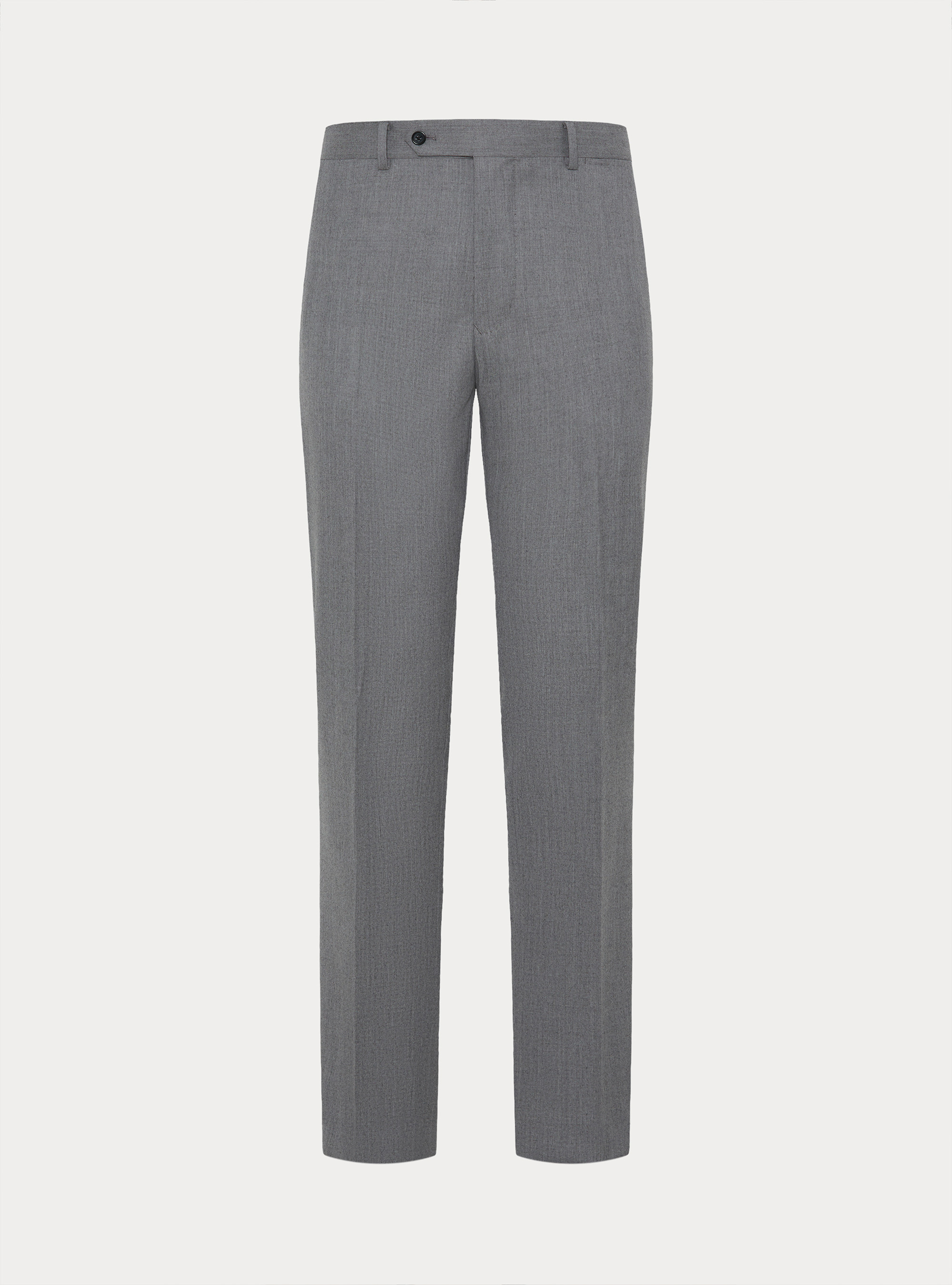 Pantaloni per abito in flanella di lana, GRIGIO MELANGE 0151C