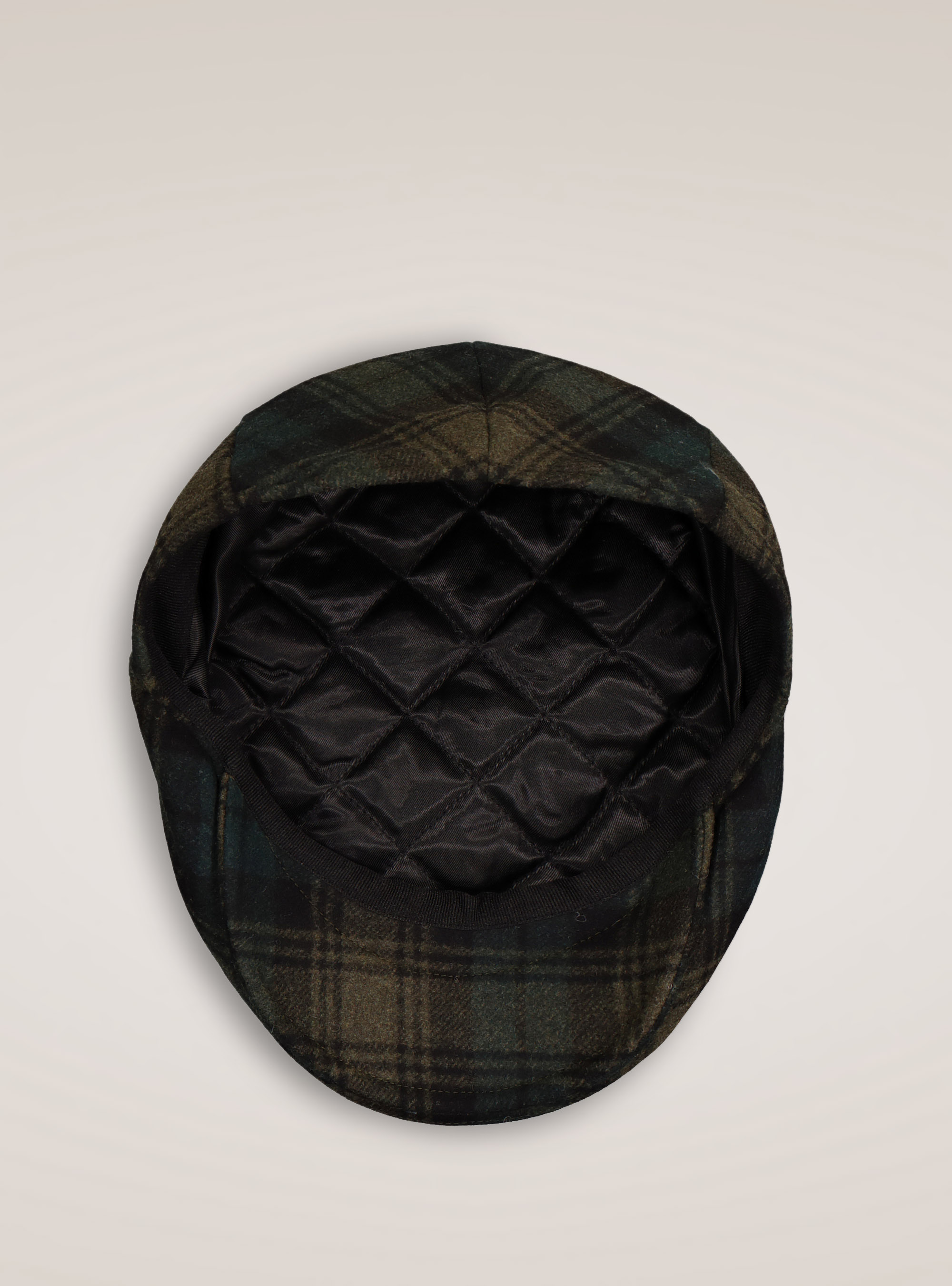 COPPOLA CHECKED WOOL FLAT CAP, GREEN