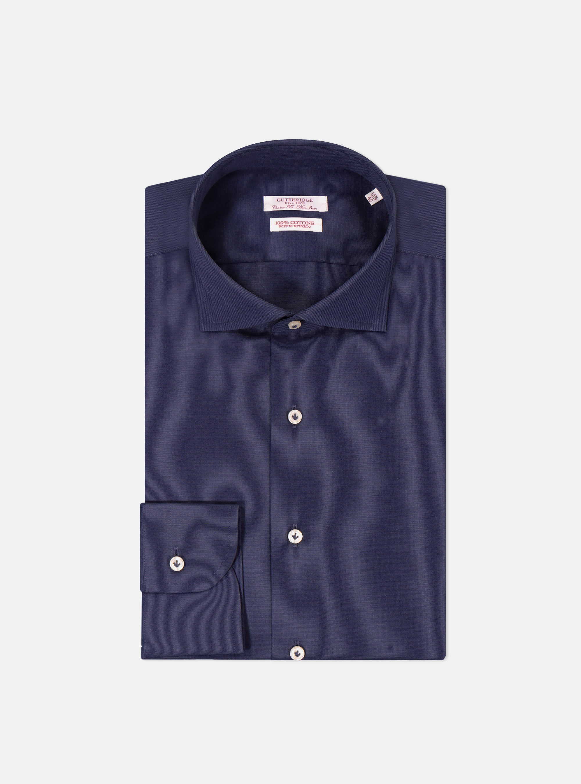 Camicia comfort fit classica in cotone fil a fil no iron