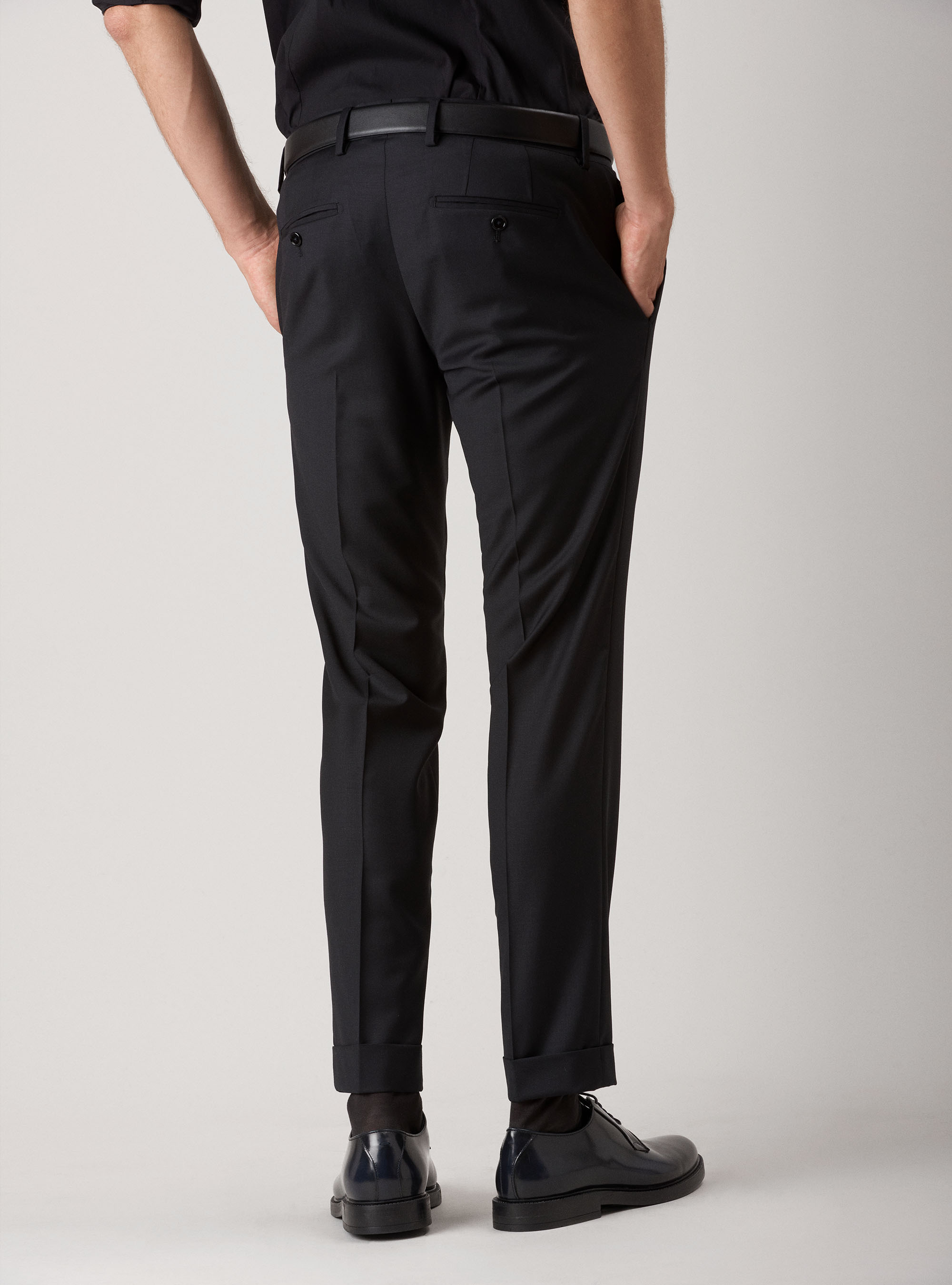 Suits Pants in super fine wool 120's, BLACK