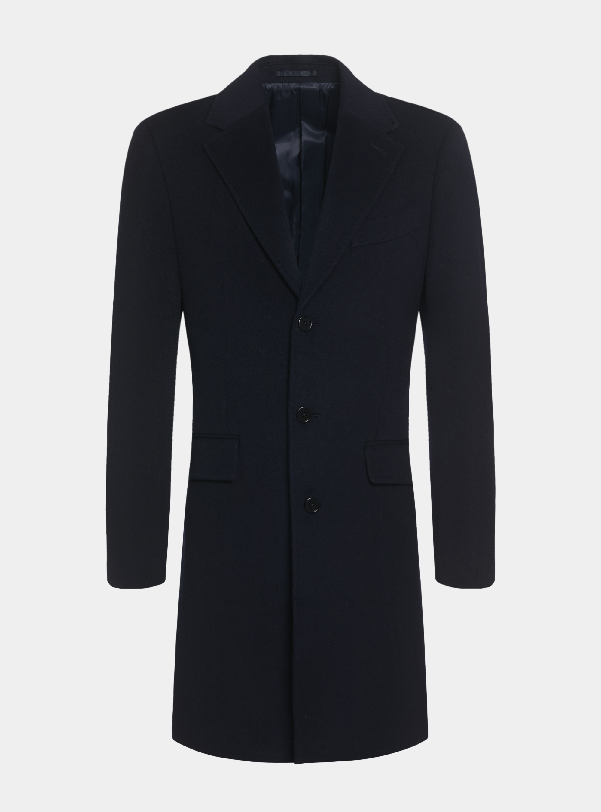 Wool and cashmere coat, NAVY BLUE