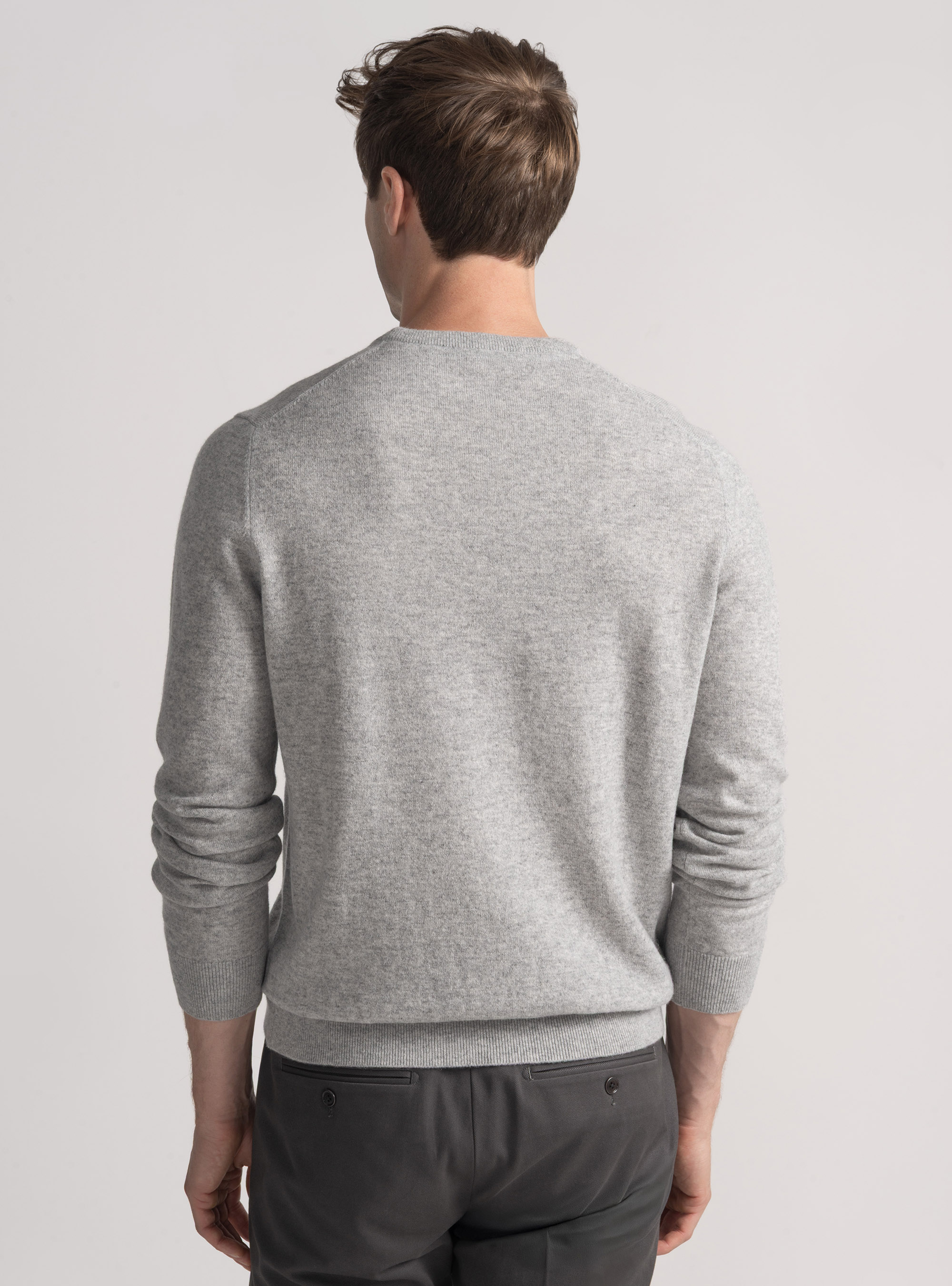 Tricot à col ras du cou en cachemire, GRIS CLAIR MÃ LANGÃ