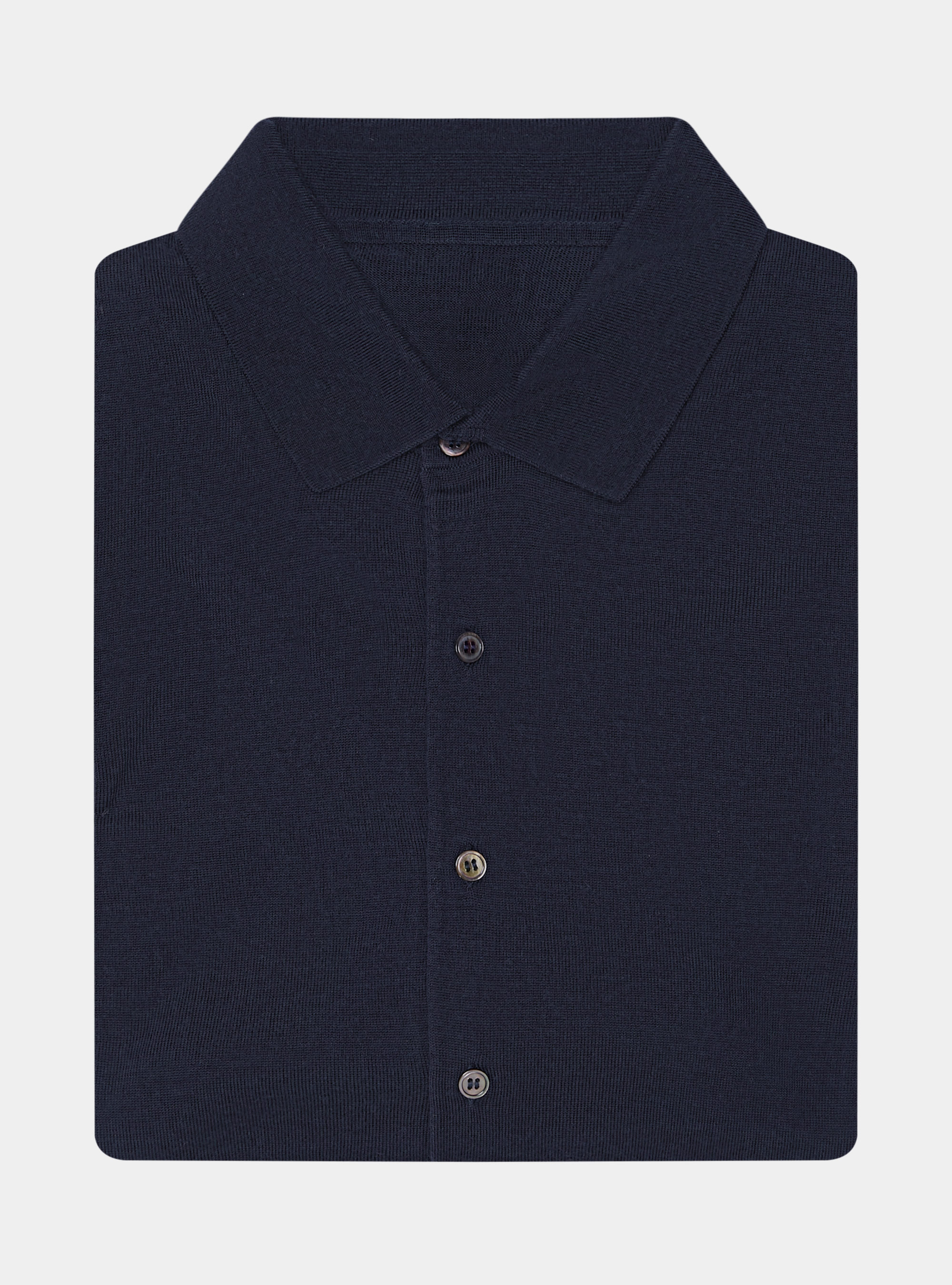 Camicia in maglia in pura lana merino extrafine, BLU NAVY