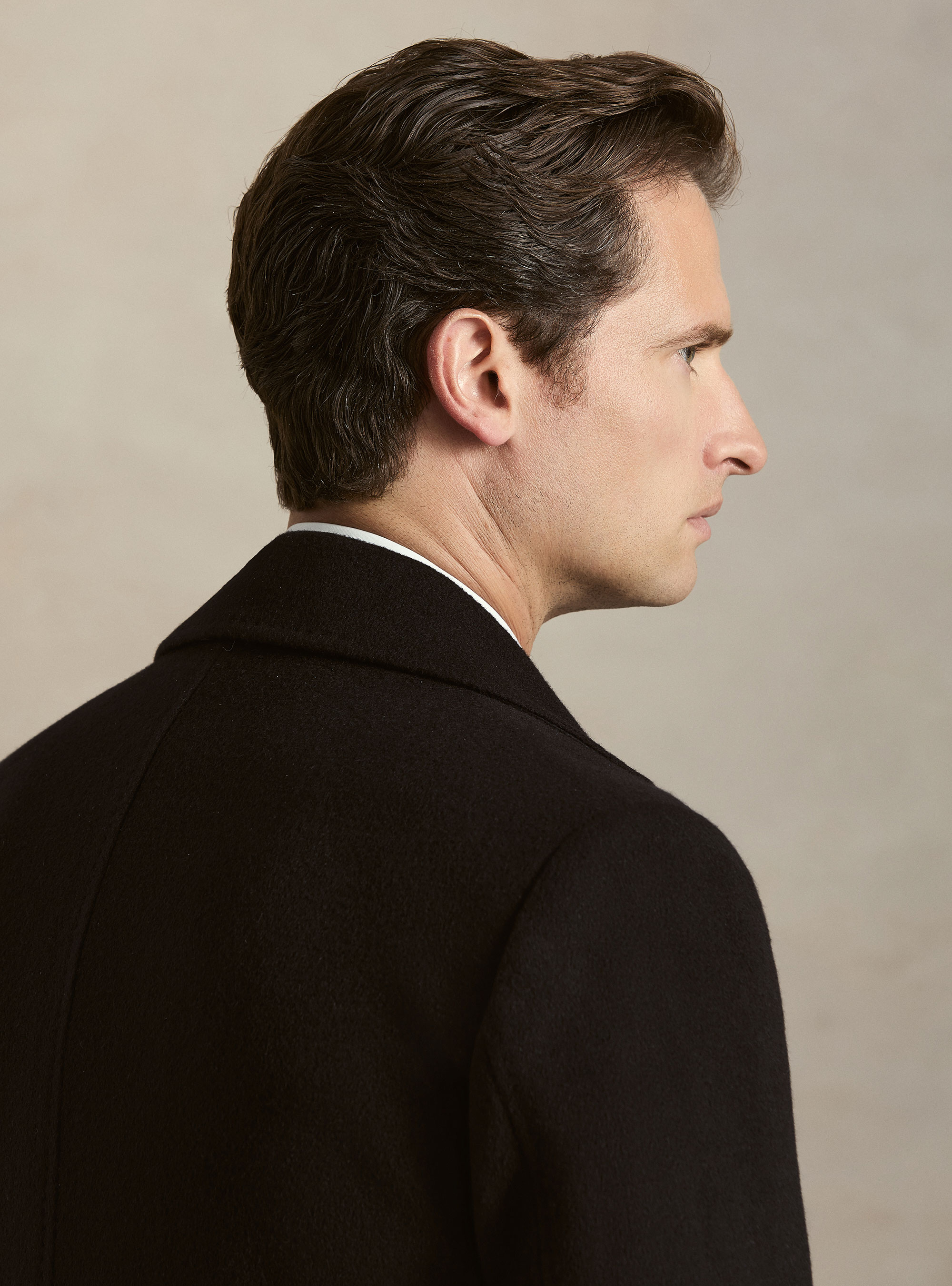 Single-breasted cashmere coat, NAVY BLUE