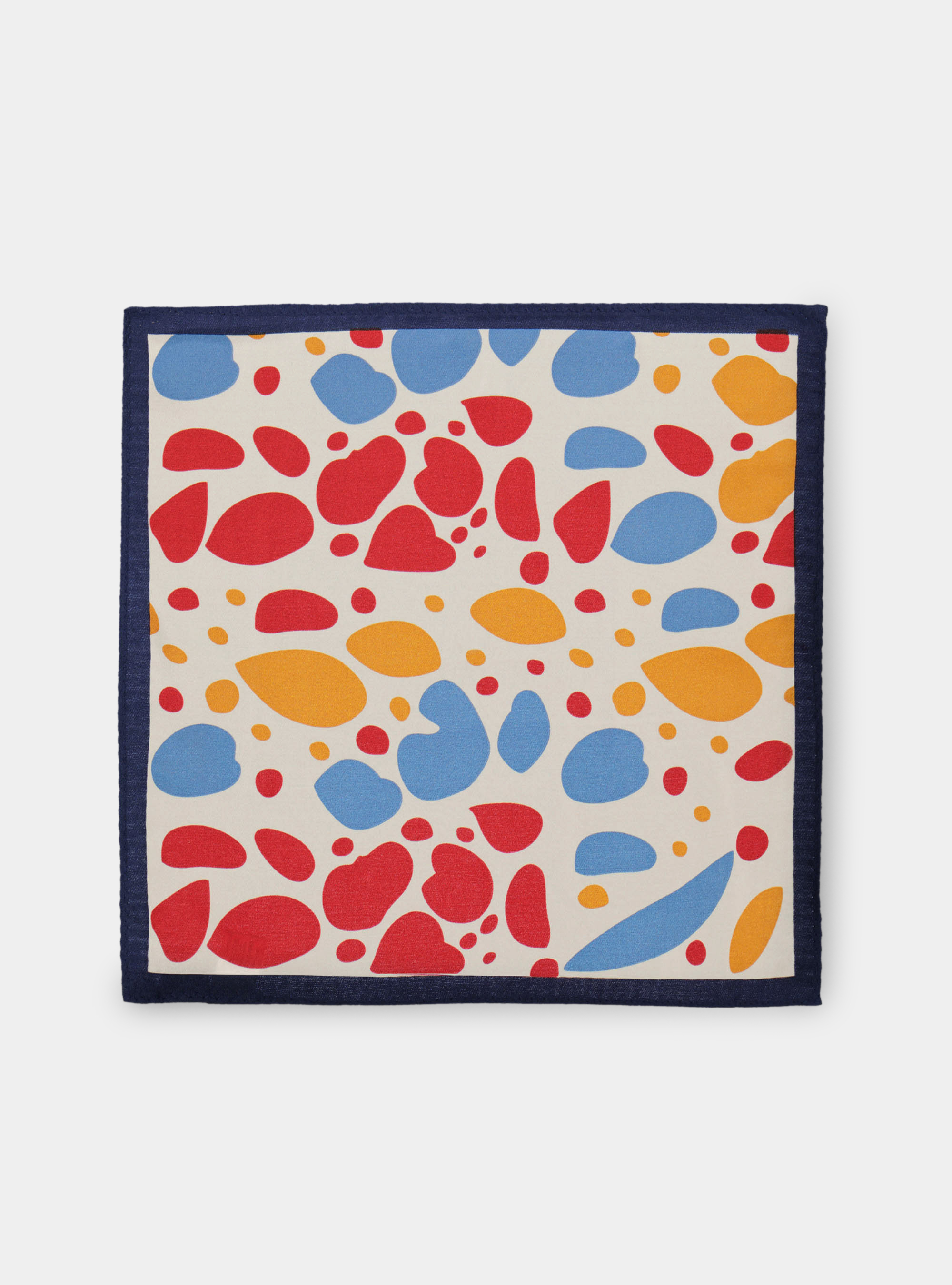 Macro pattern printed silk pochette, BLU 0188C