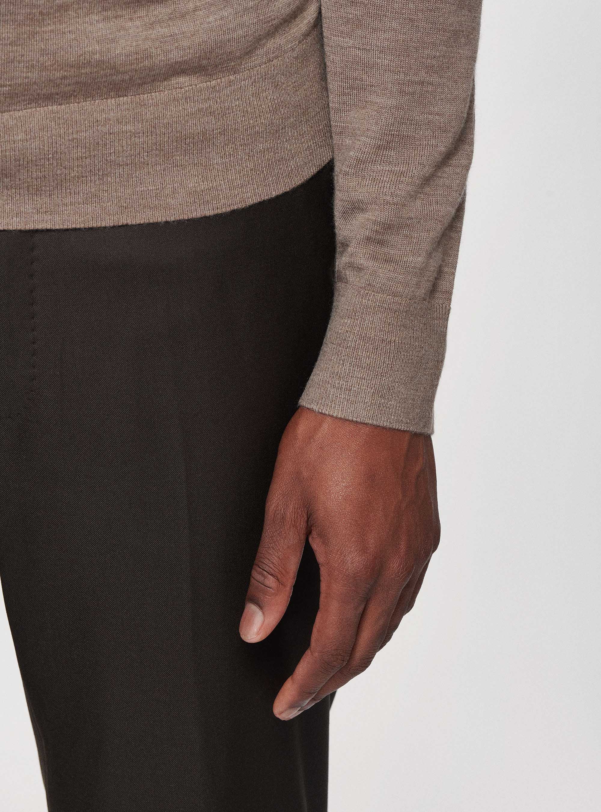 Polo en pure laine mérinos, BOUE