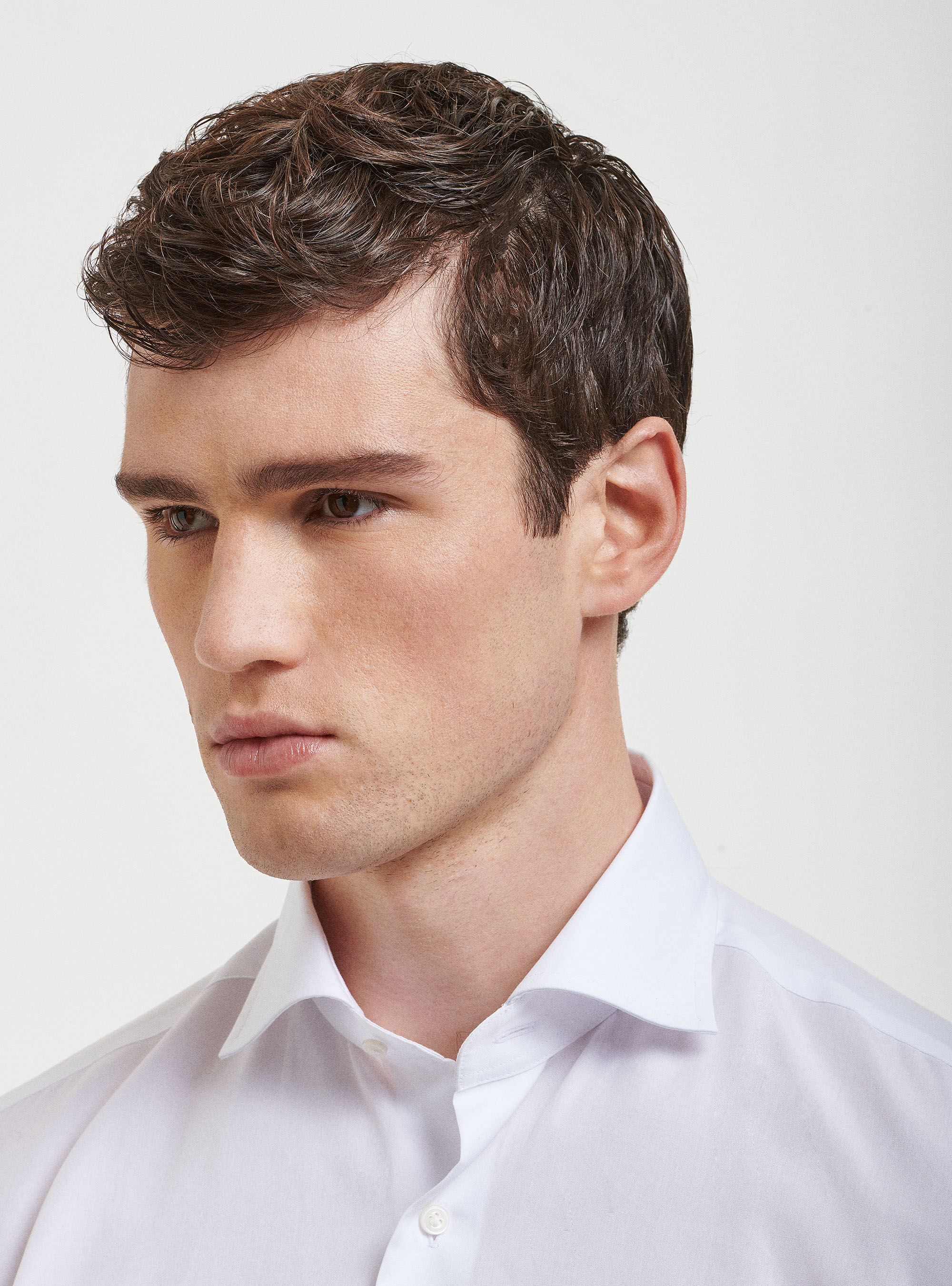 Camisa slim fit fil a fil de algod&oacute;n, BLANCO