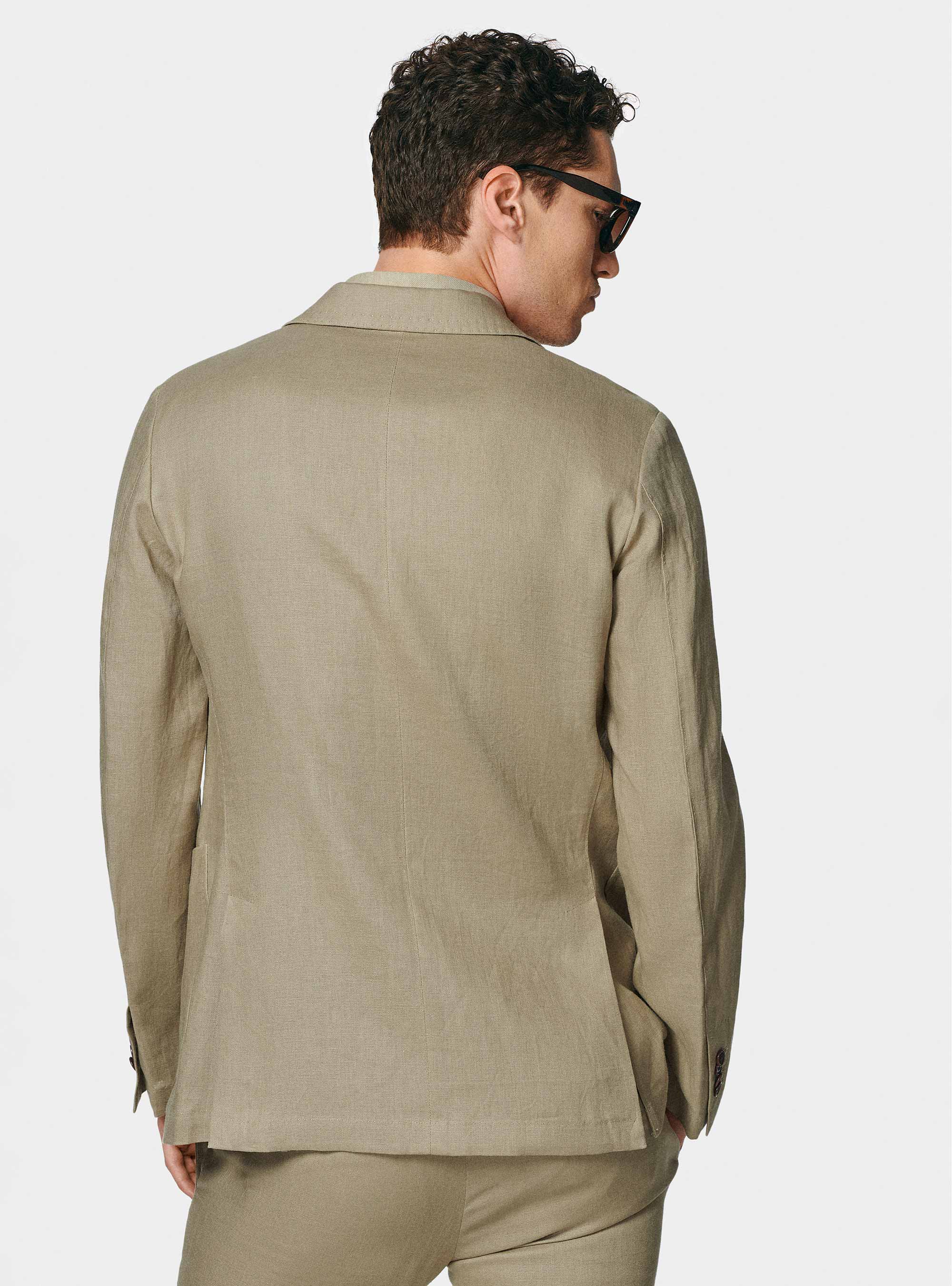 Pure linen suit blazer, MUD