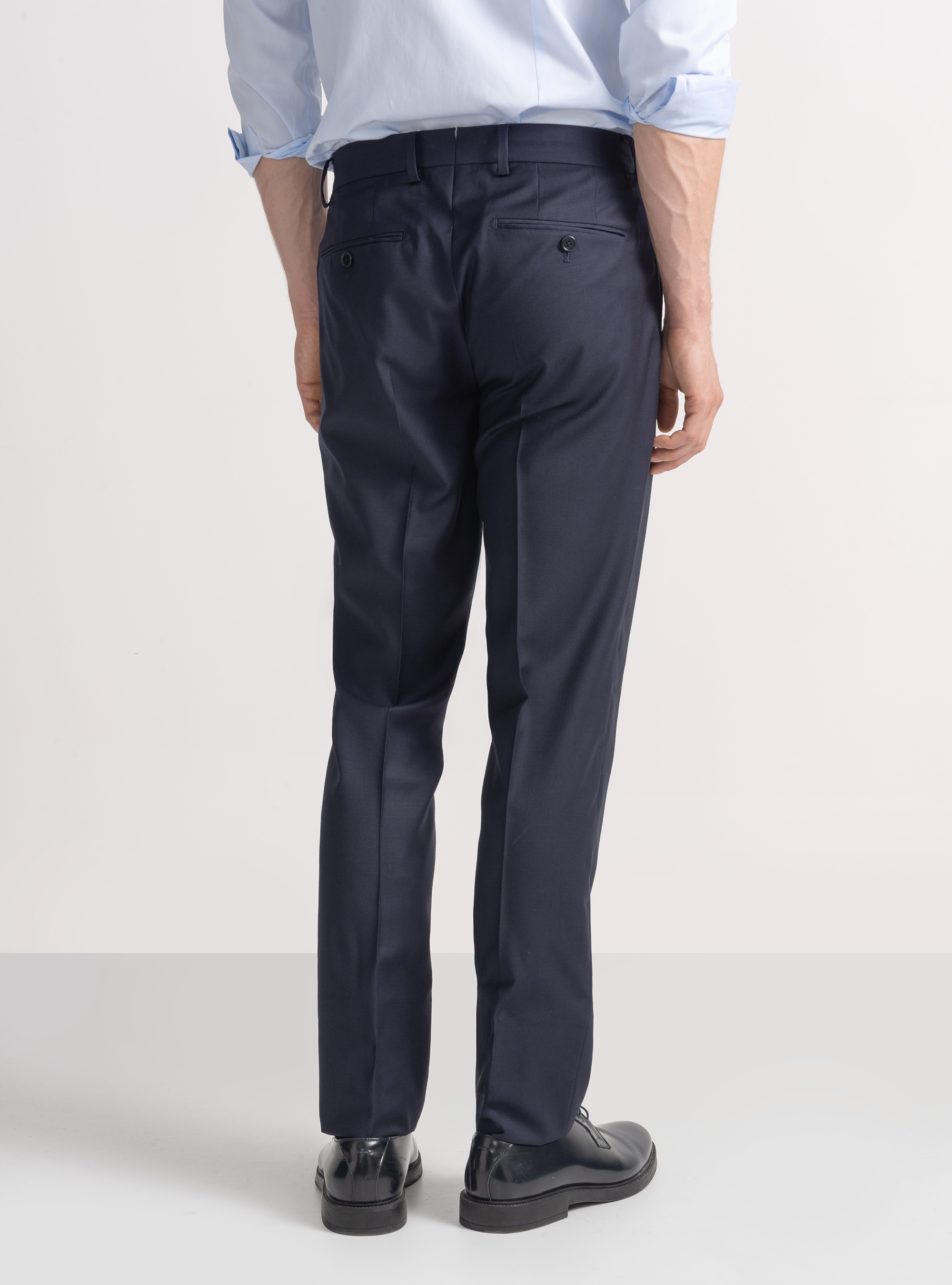 Pantalones de traje de lana pura superfina 120's, AZUL MARINO