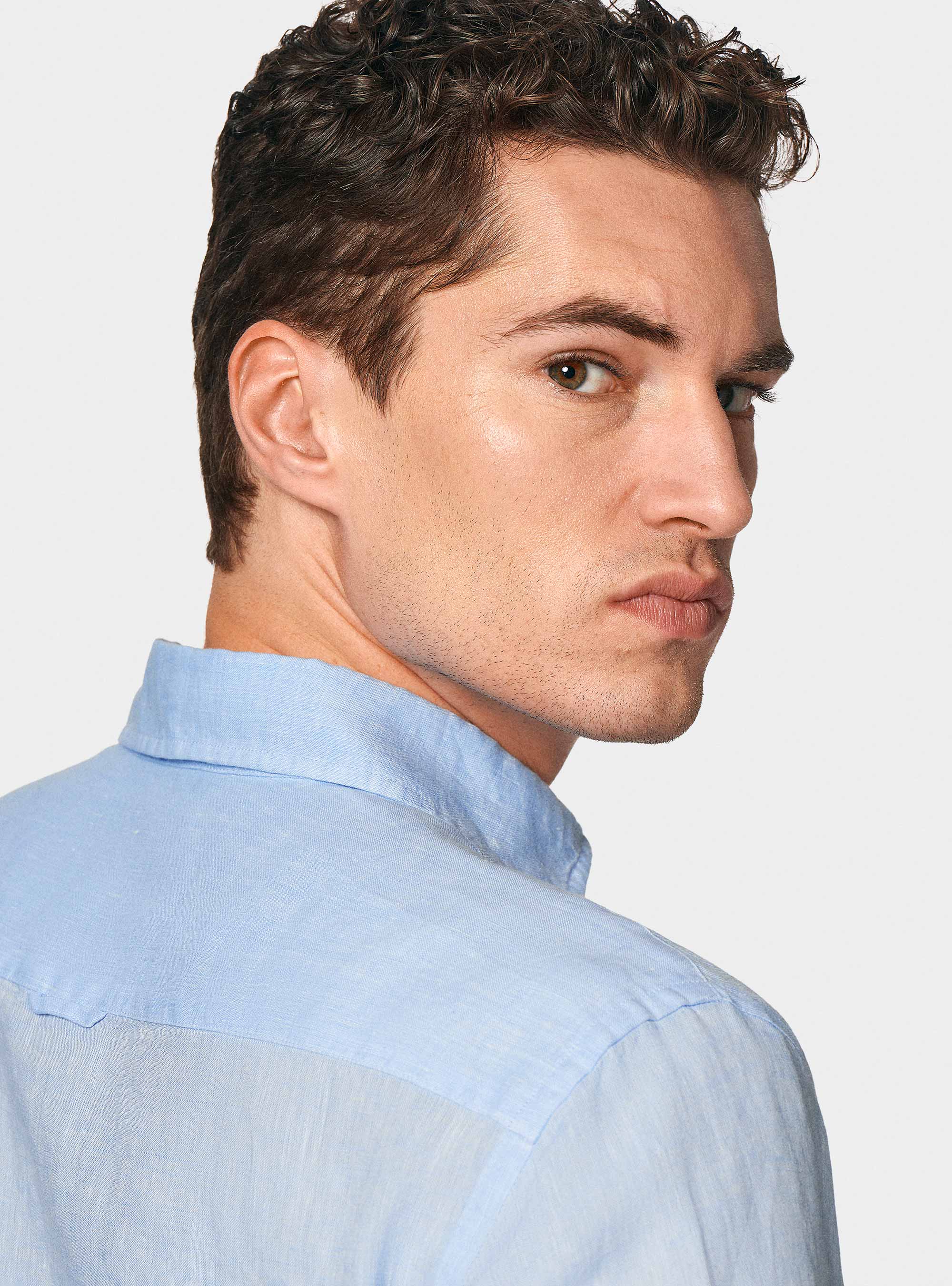 Pure linen shirt, LIGHT BLUE